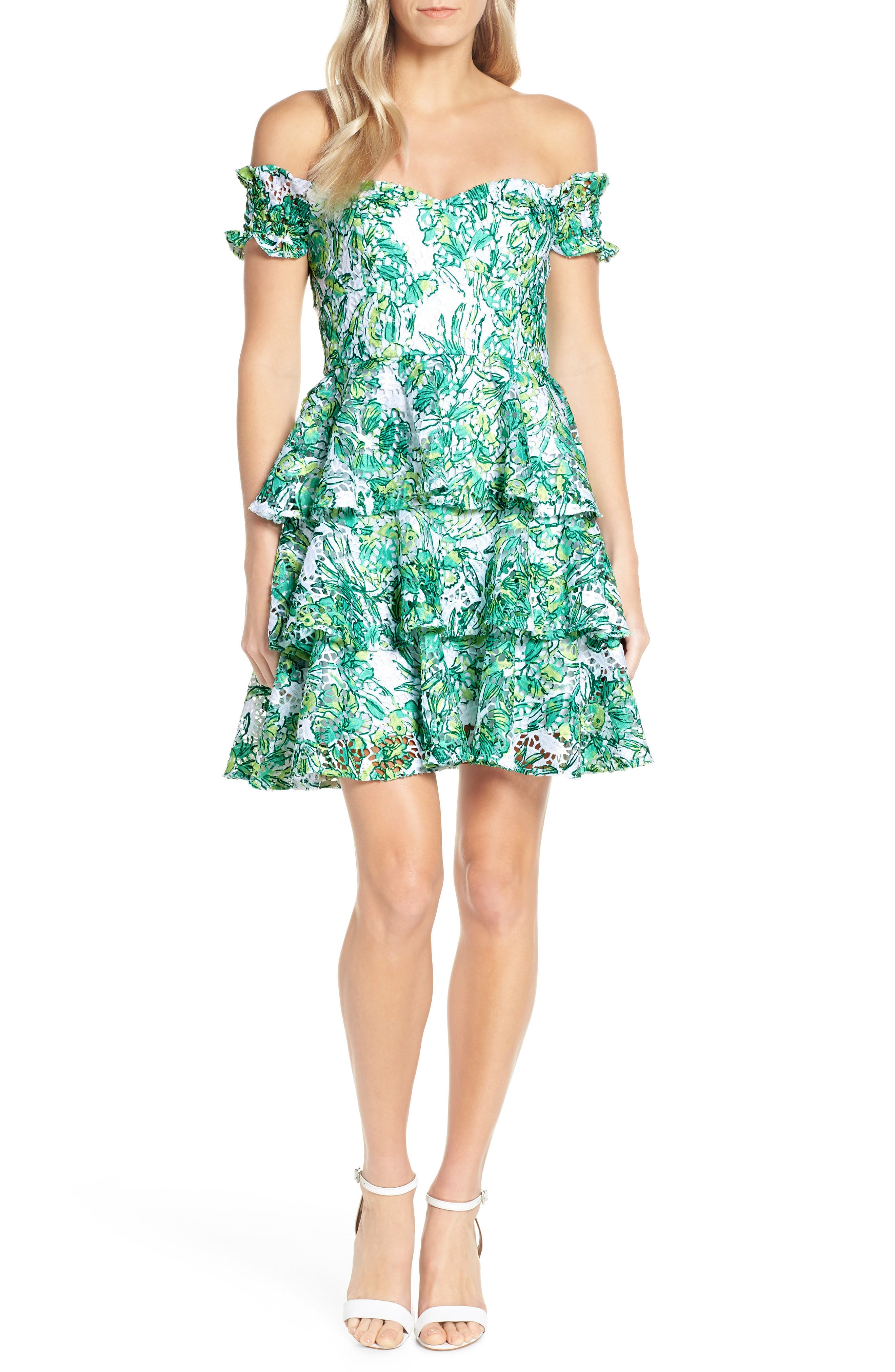 Lilly Pulitzer Cicely Off The Shoulder Dress, White