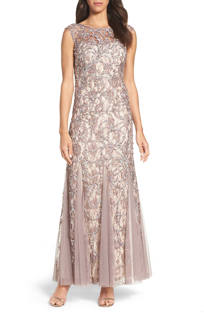 Adrianna Papell Beaded Lace Gown | Nordstrom