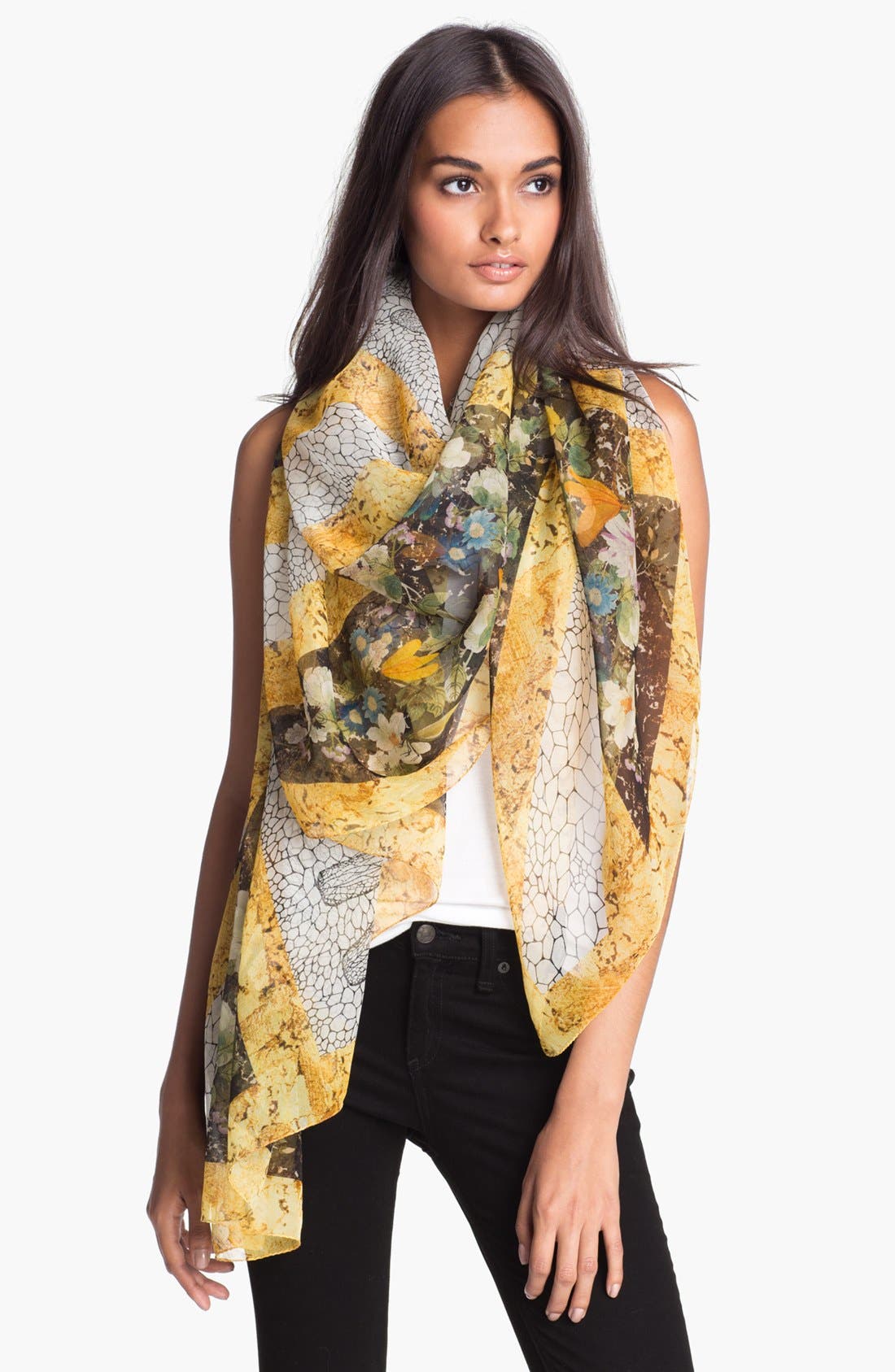 Alexander McQueen 'God Save McQueen' Silk Chiffon Scarf Nordstrom