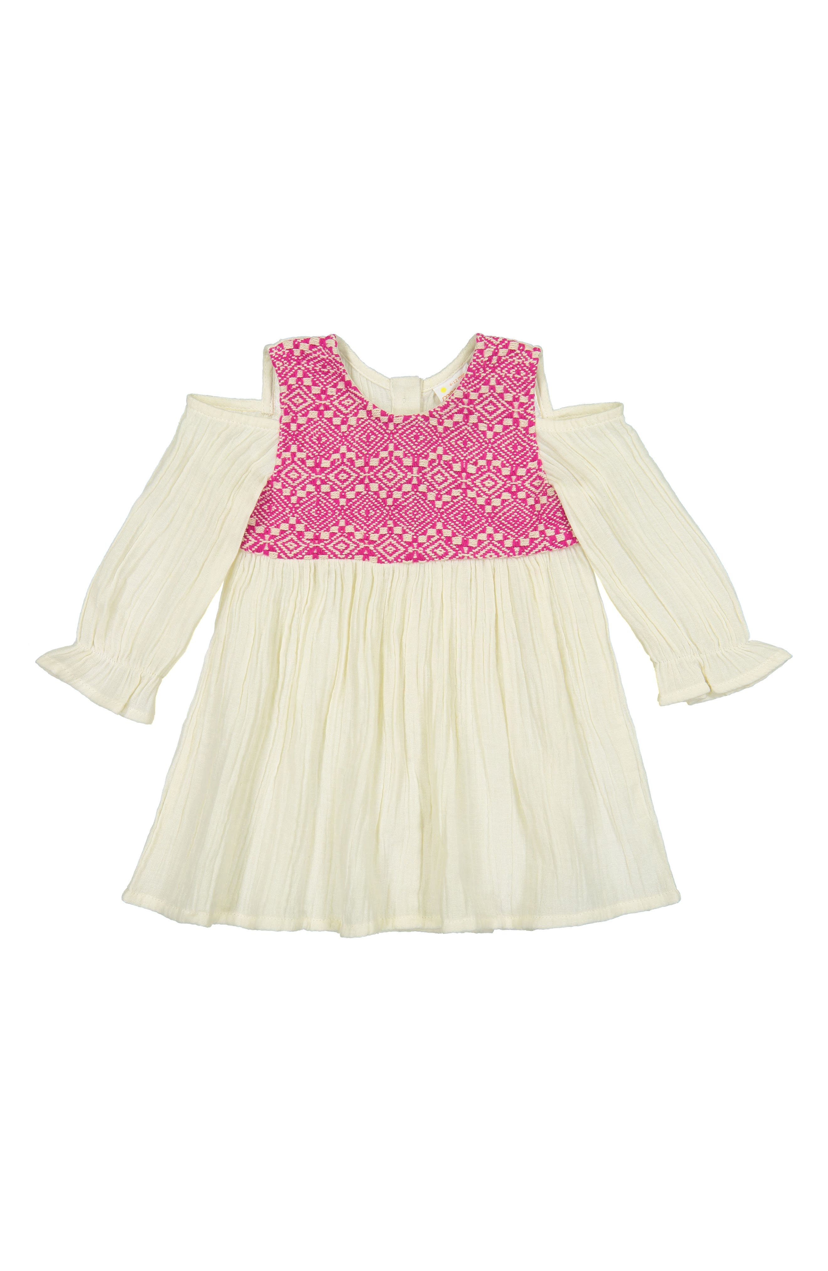 UPC 841337158954 product image for Infant Girl's Masala Baby Layla Jacquard Cold Shoulder Dress, Size 6-12M - Pink | upcitemdb.com