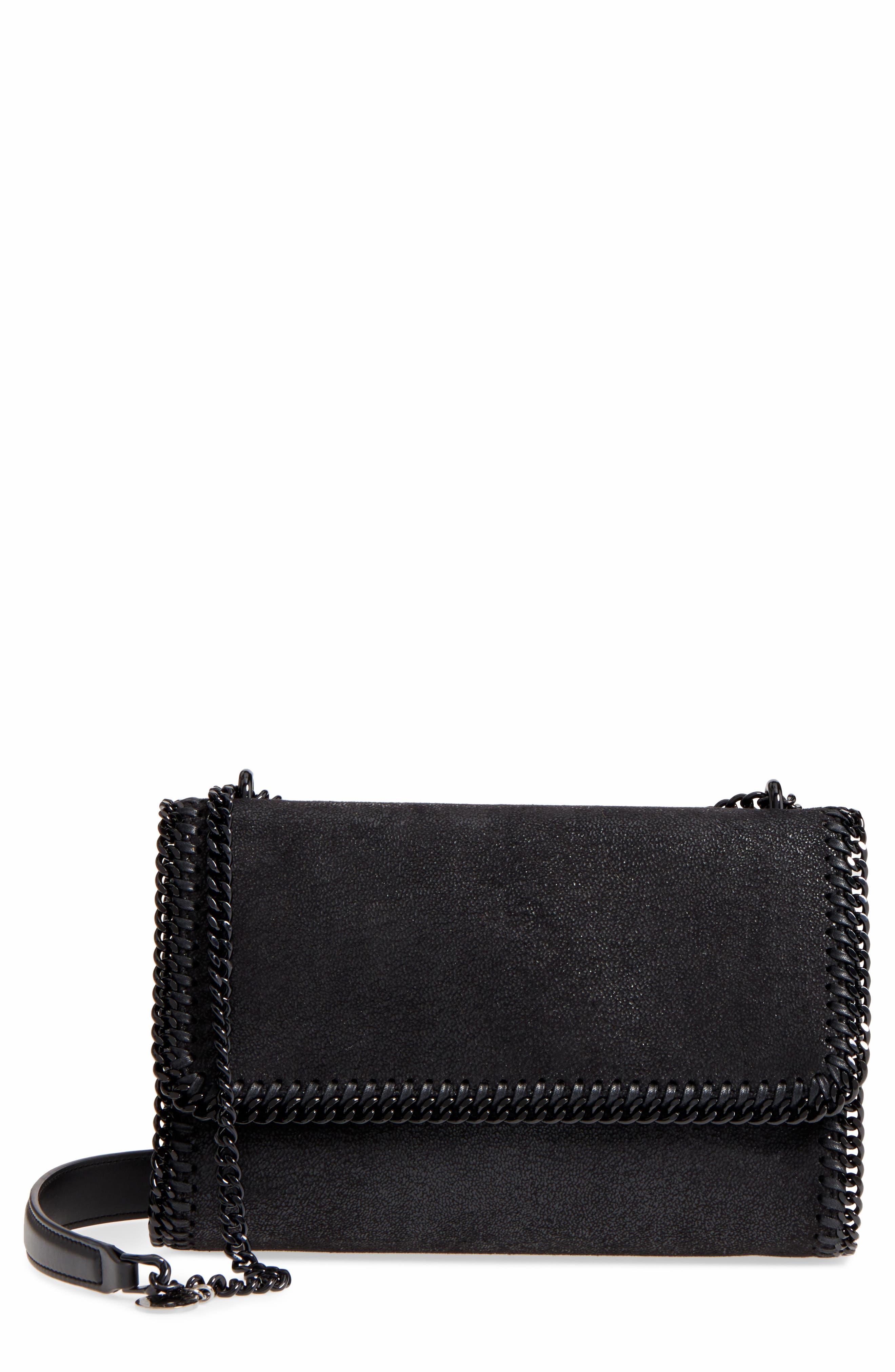 Stella Mccartney Falabella Shaggy Deer Faux Leather Shoulder Bag - Black