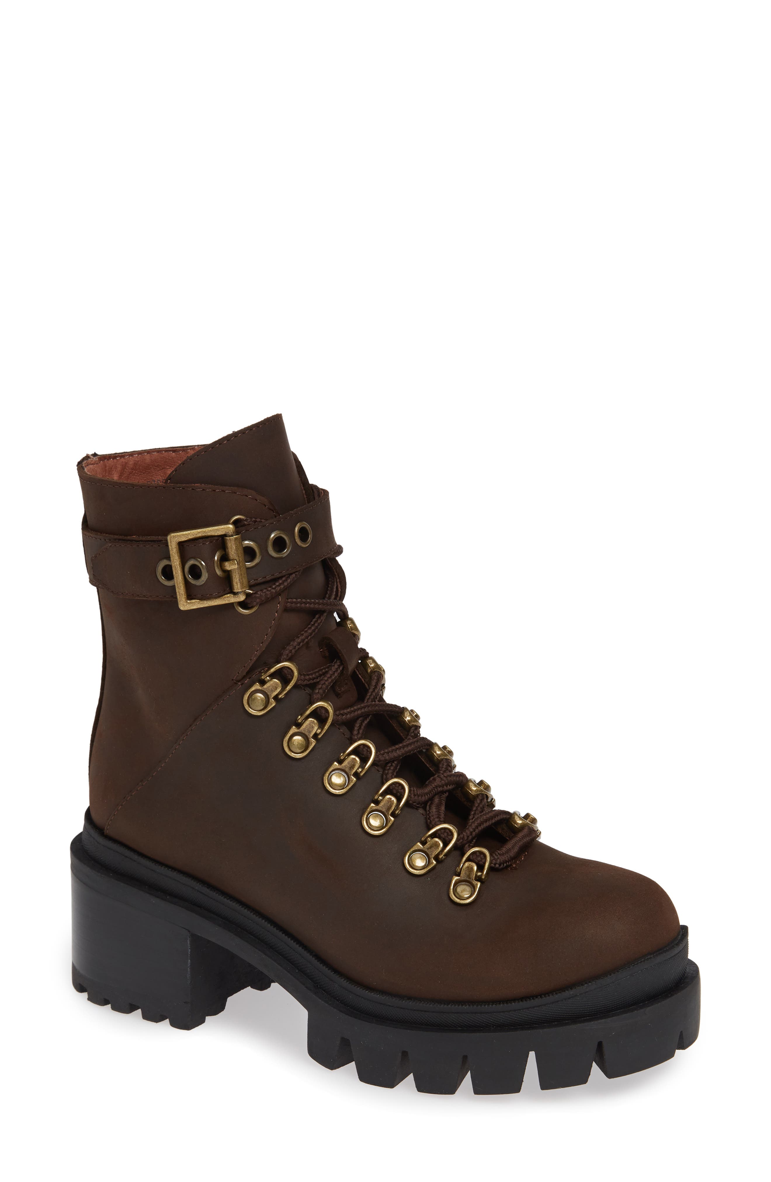 Jeffrey Campbell Czech Lace-Up Boot- Brown