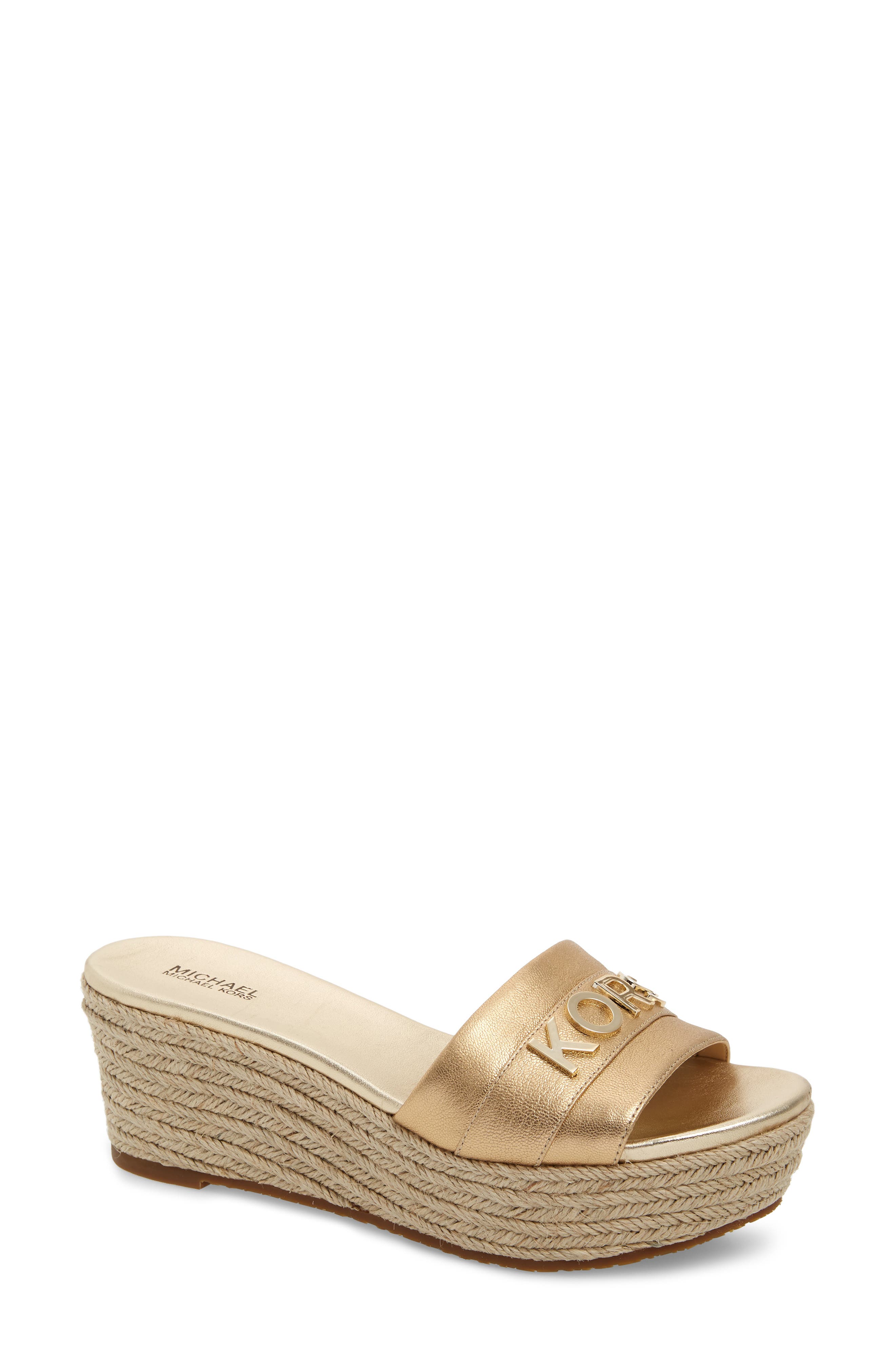Michael Michael Kors Brady Platform Slide Sandal- Metallic