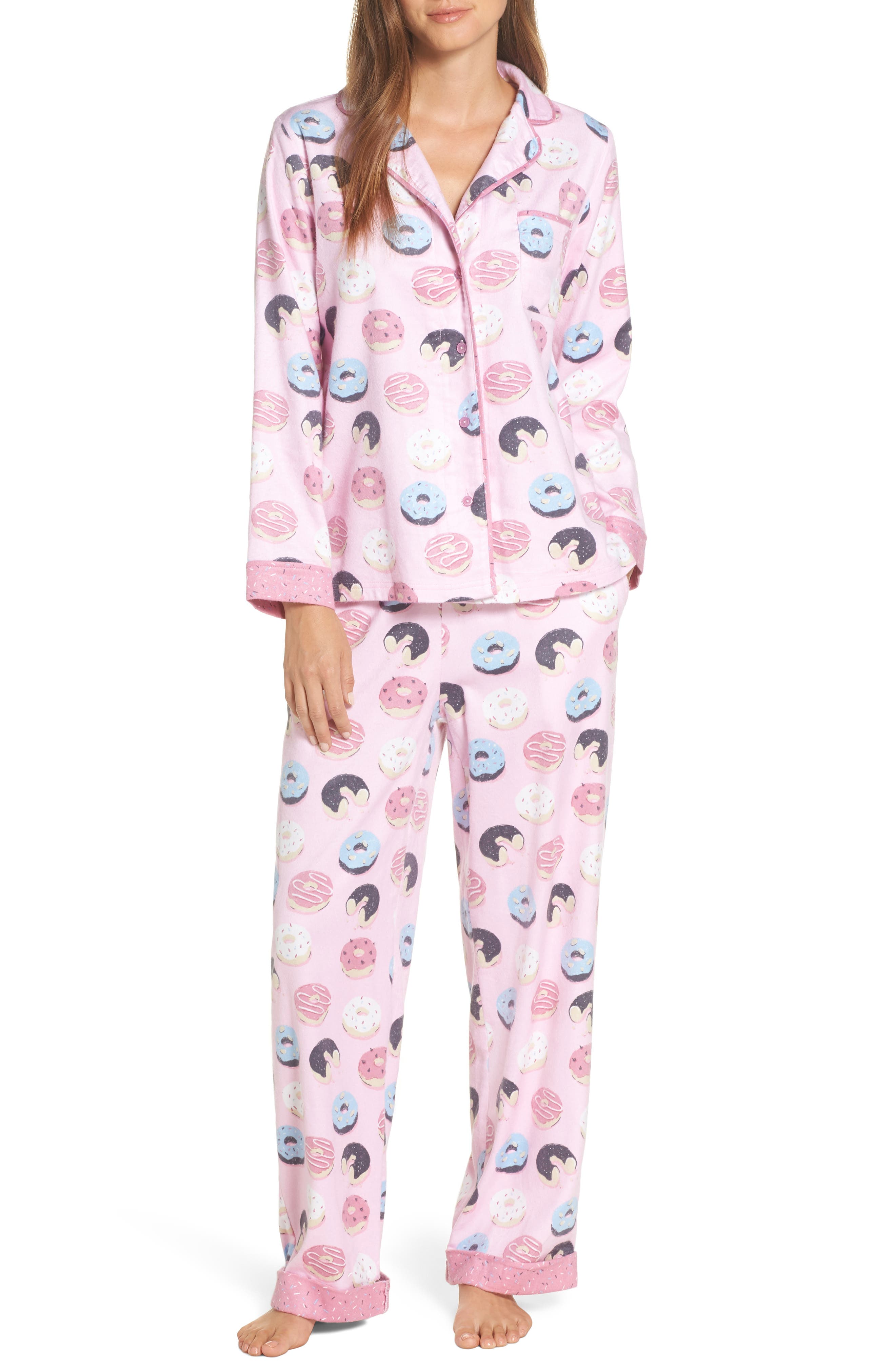 Munki Munki Flannel Pajamas, Pink