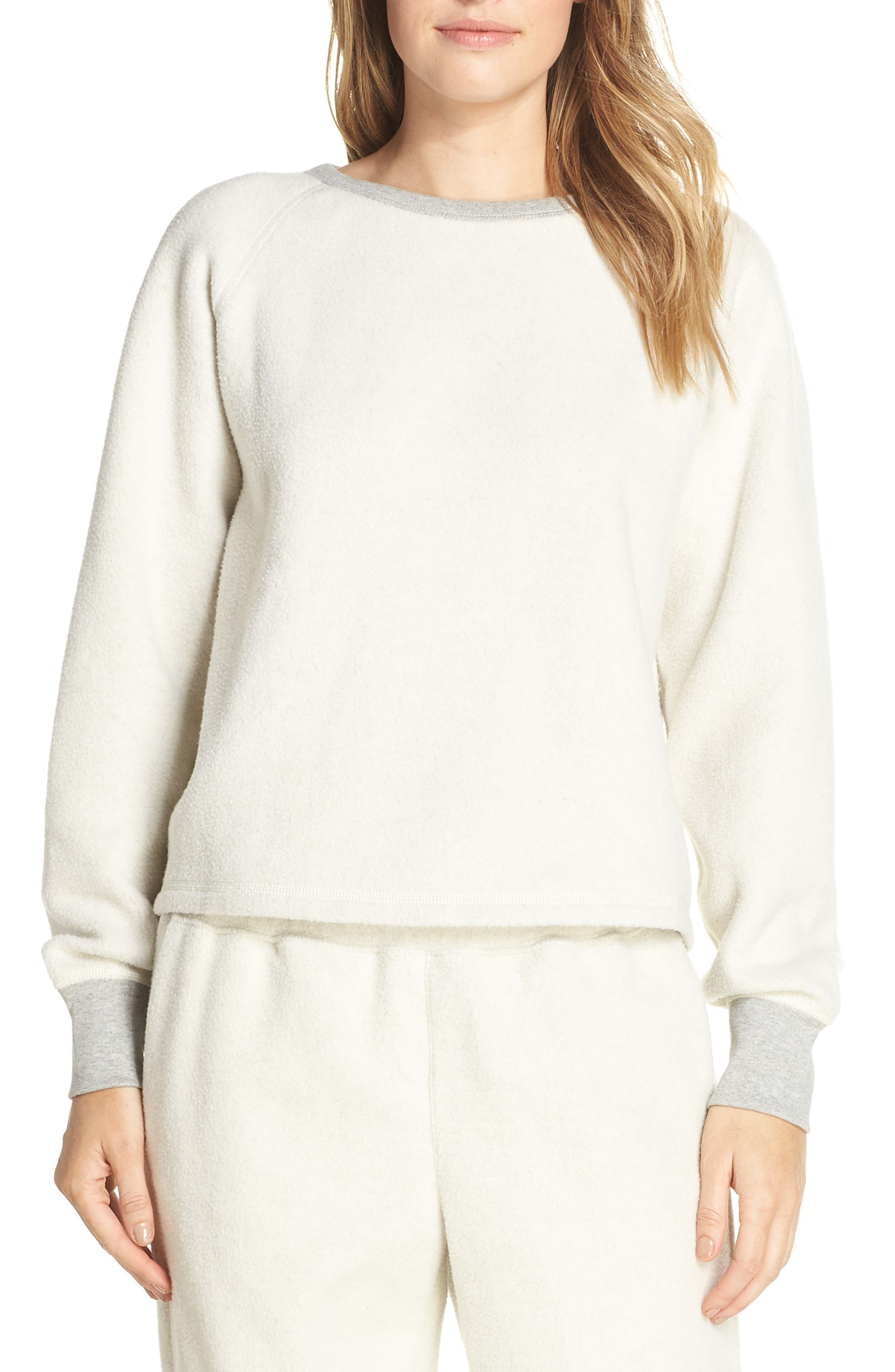 Madewell Fleece Pajama Sweatshirt, Grey