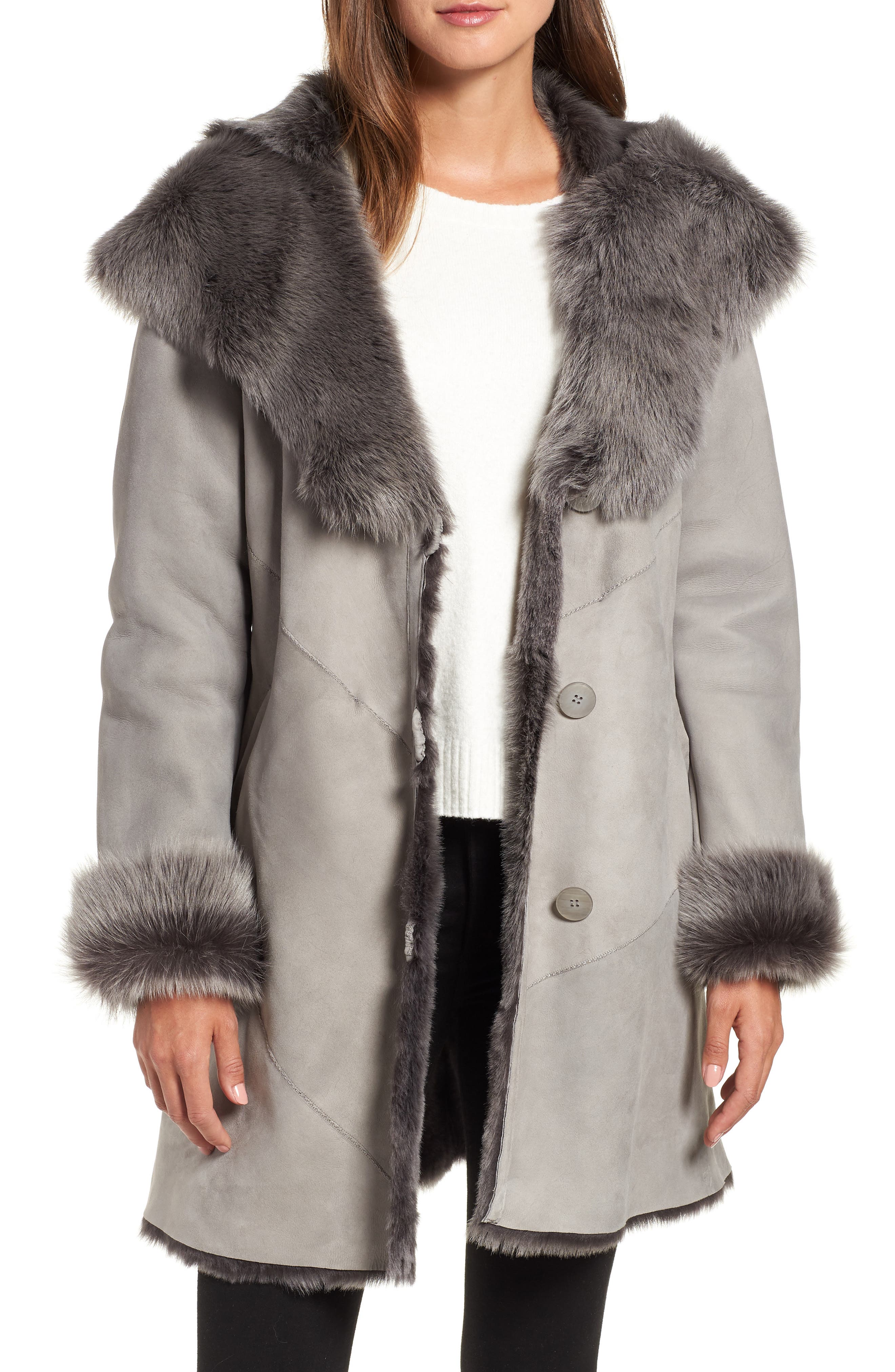 Hiso Genuine Toscana Shearling Jacket, Grey