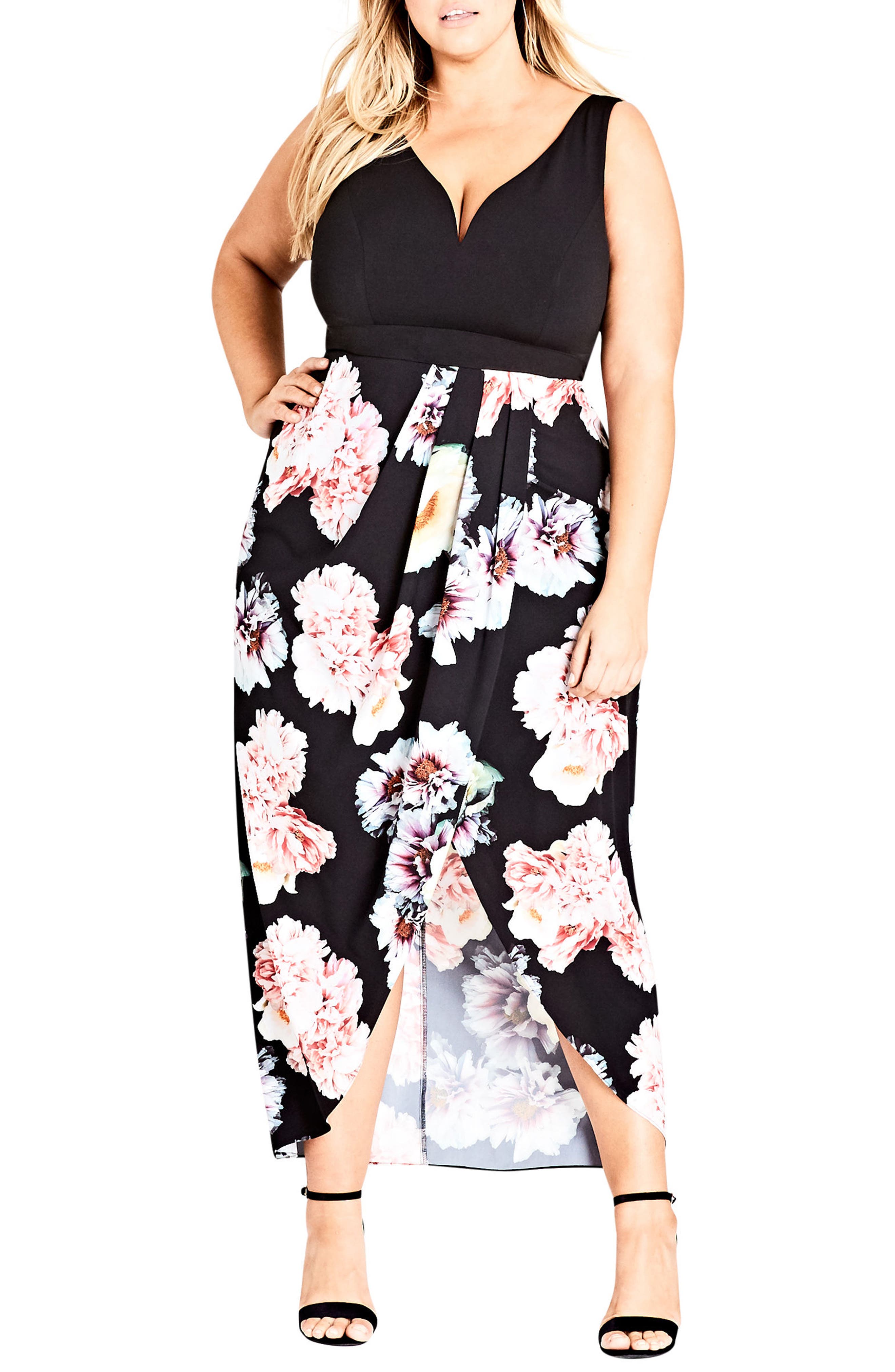 Plus Size City Chic Beautiful Lies Maxi Dress, Black