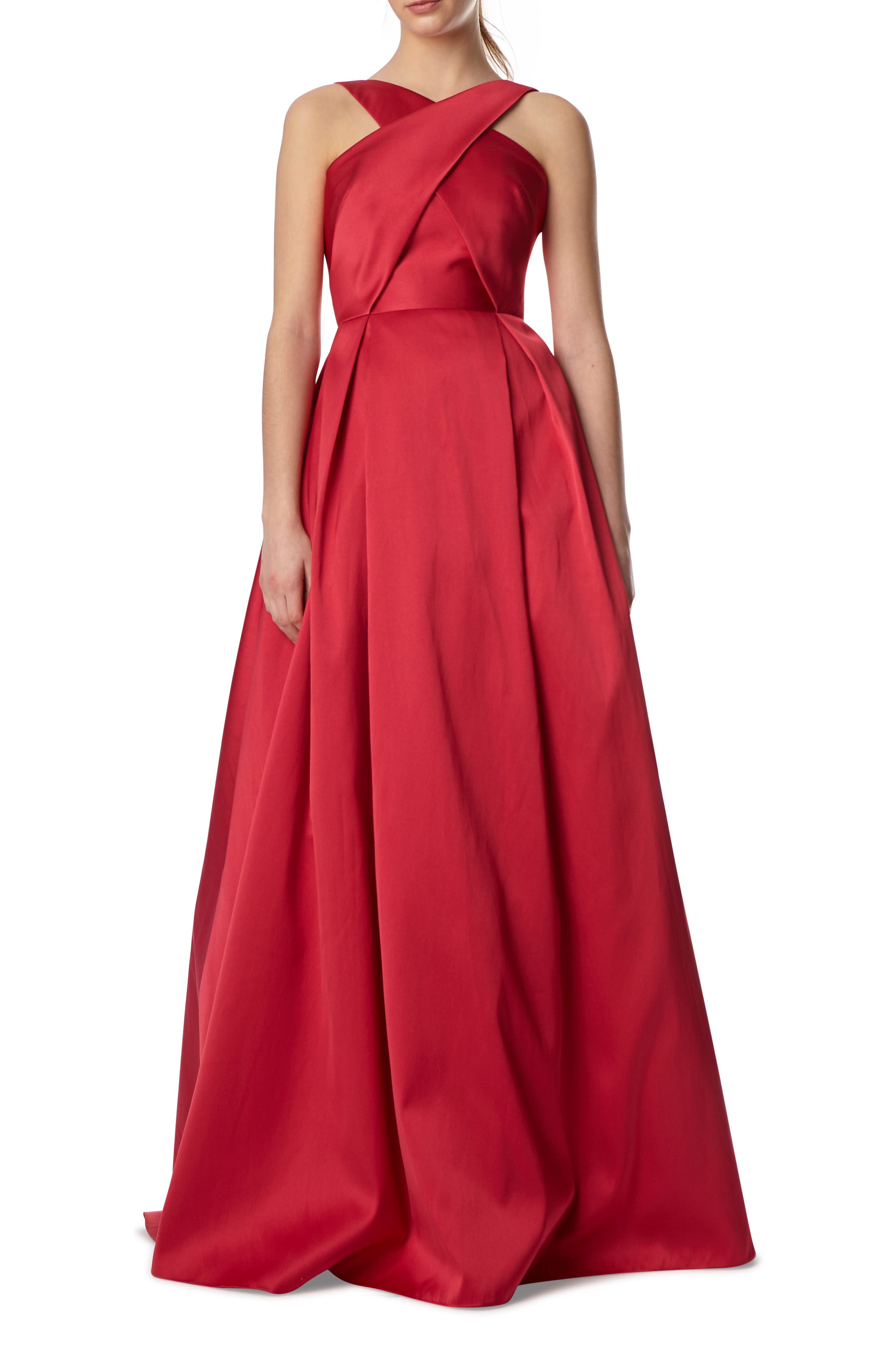 Ml Monique Lhuillier Cross Front Ball Gown, Pink