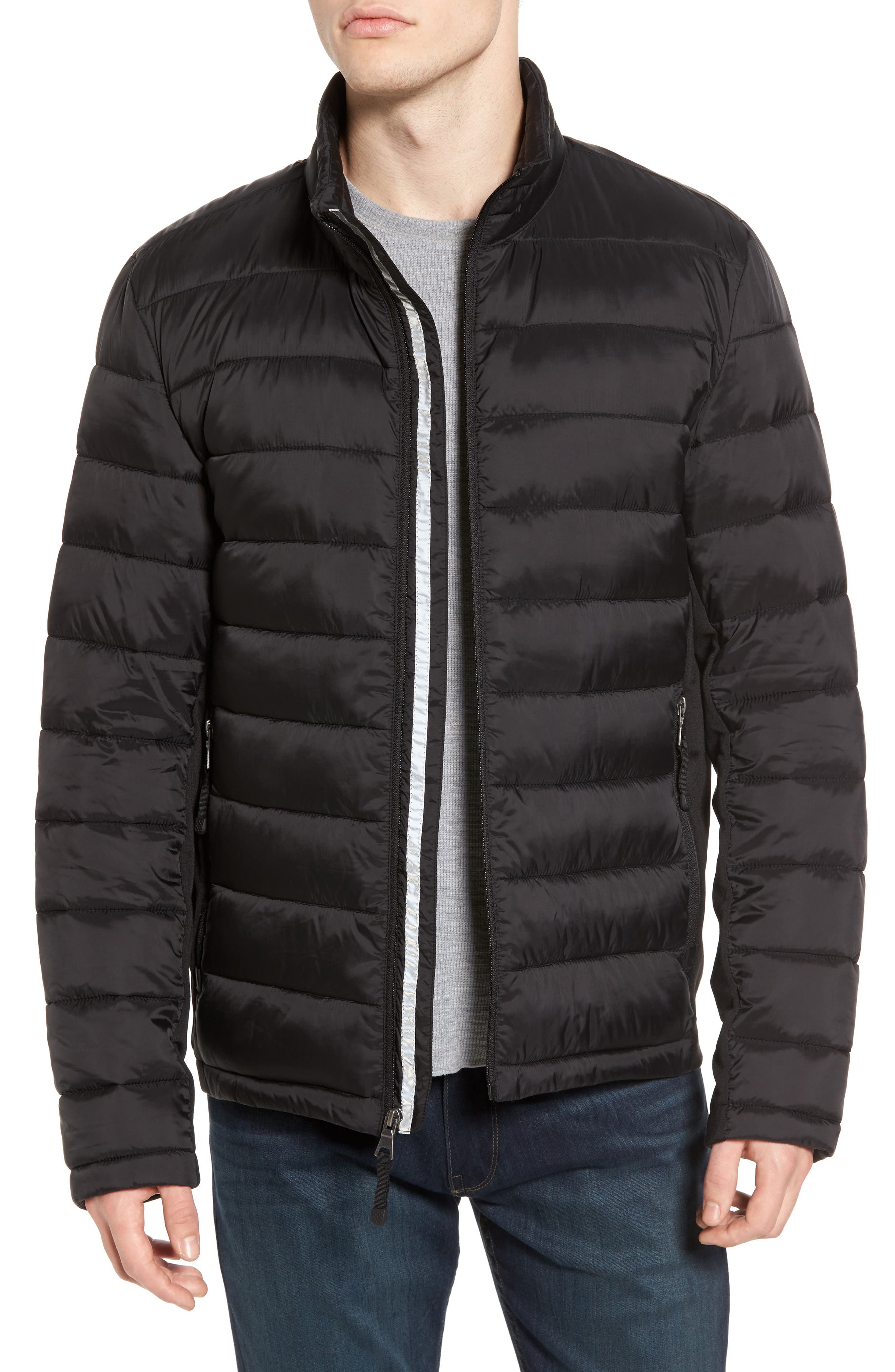 Black Rivet Water Resistant Packable Puffer Jacket Nordstrom