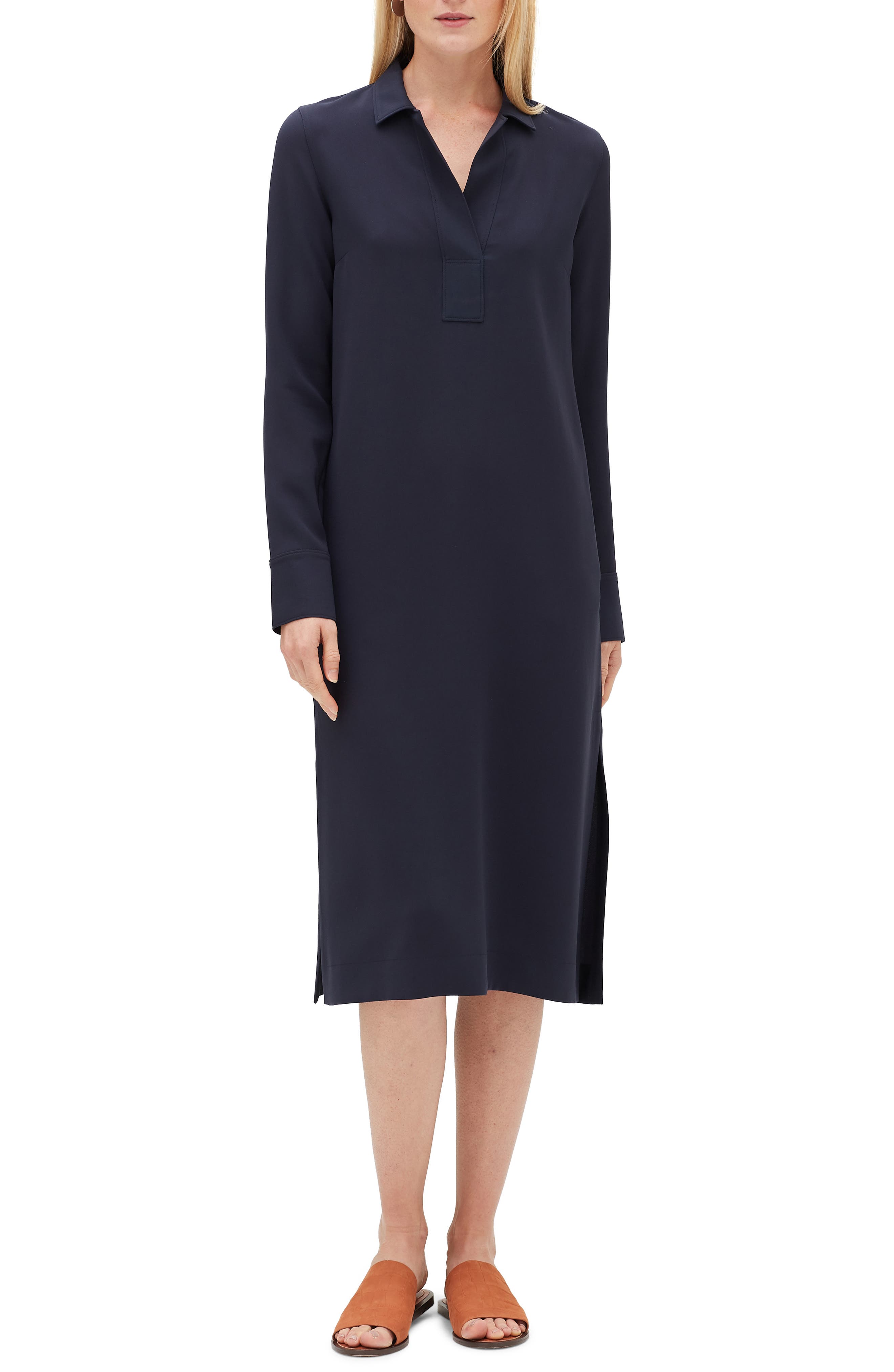 Lafayette 148 New York Hansel Finesse Crepe Dress, Blue