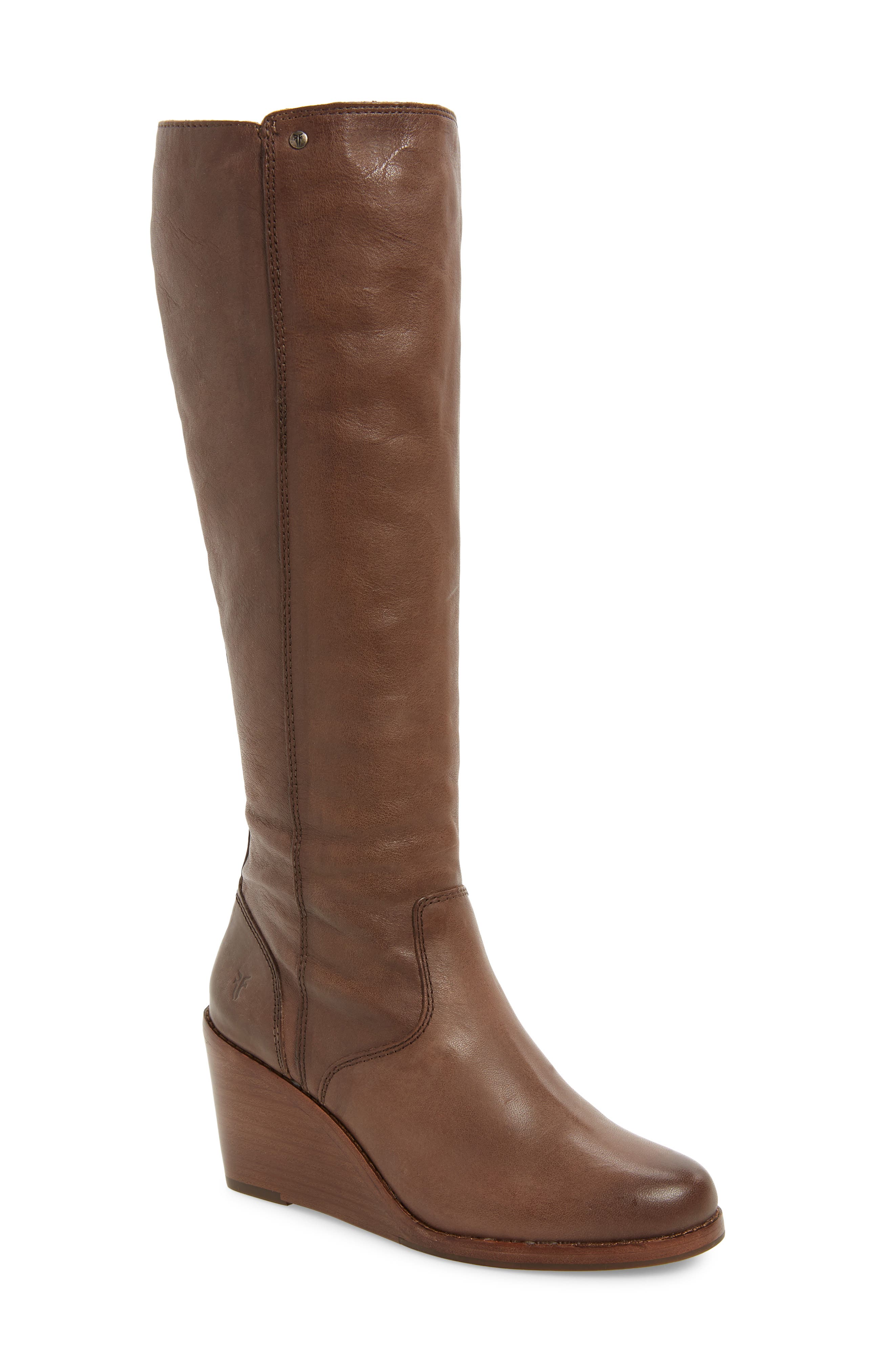 Frye Emma Knee High Wedge Boot, Brown