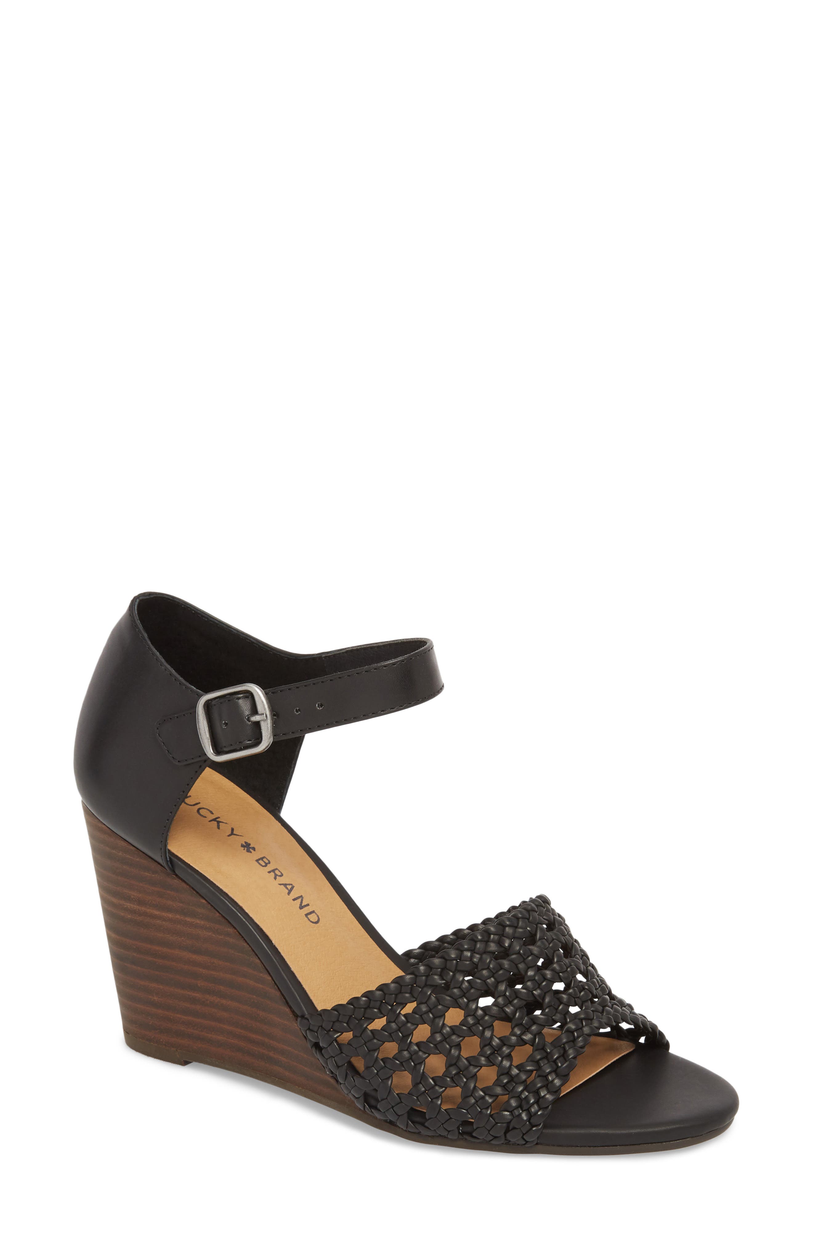 Lucky Brand Rabekka Wedge Sandal- Black