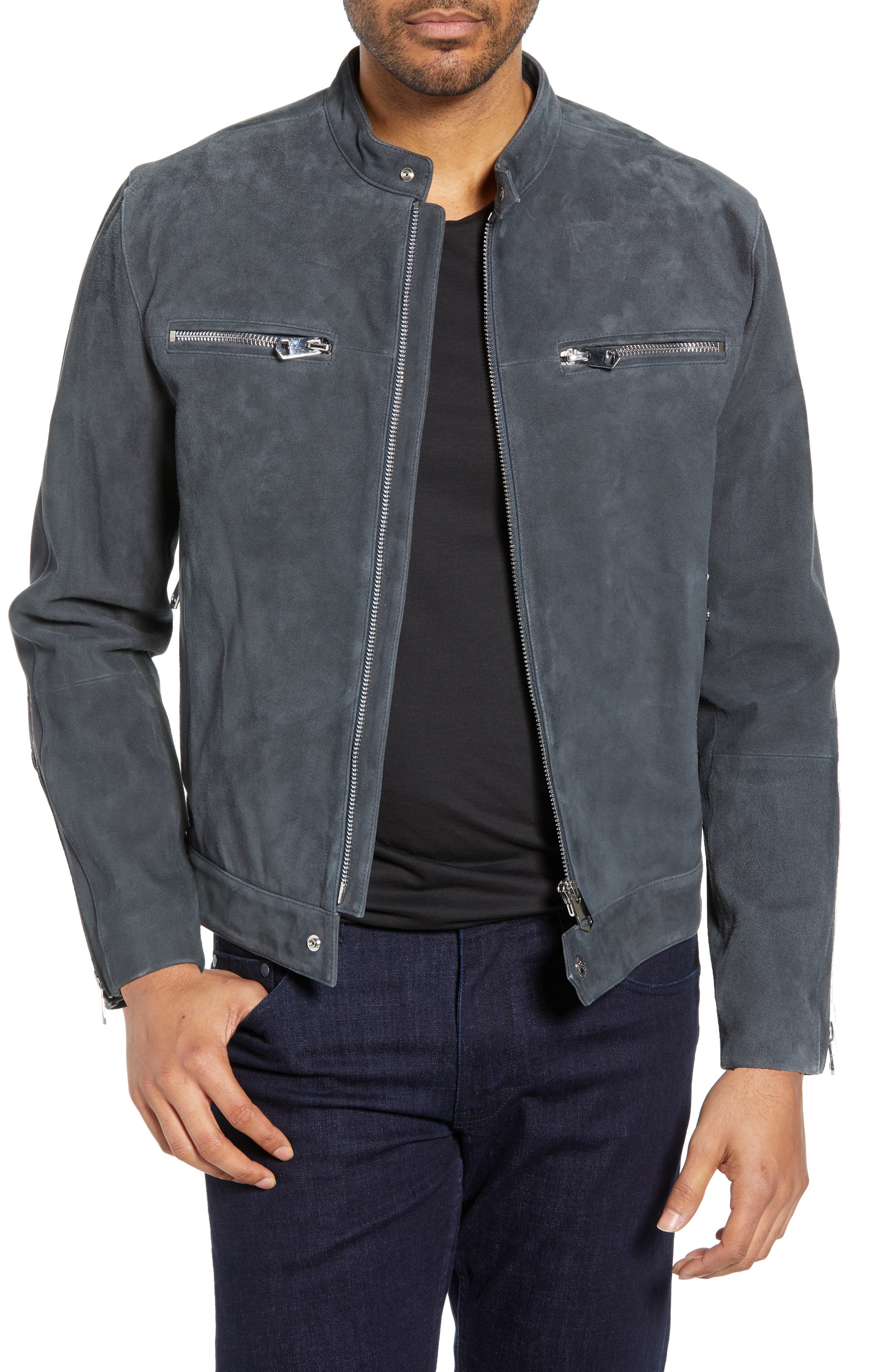 Robert Graham Marnetas Classic Fit Suede Jacket, Grey