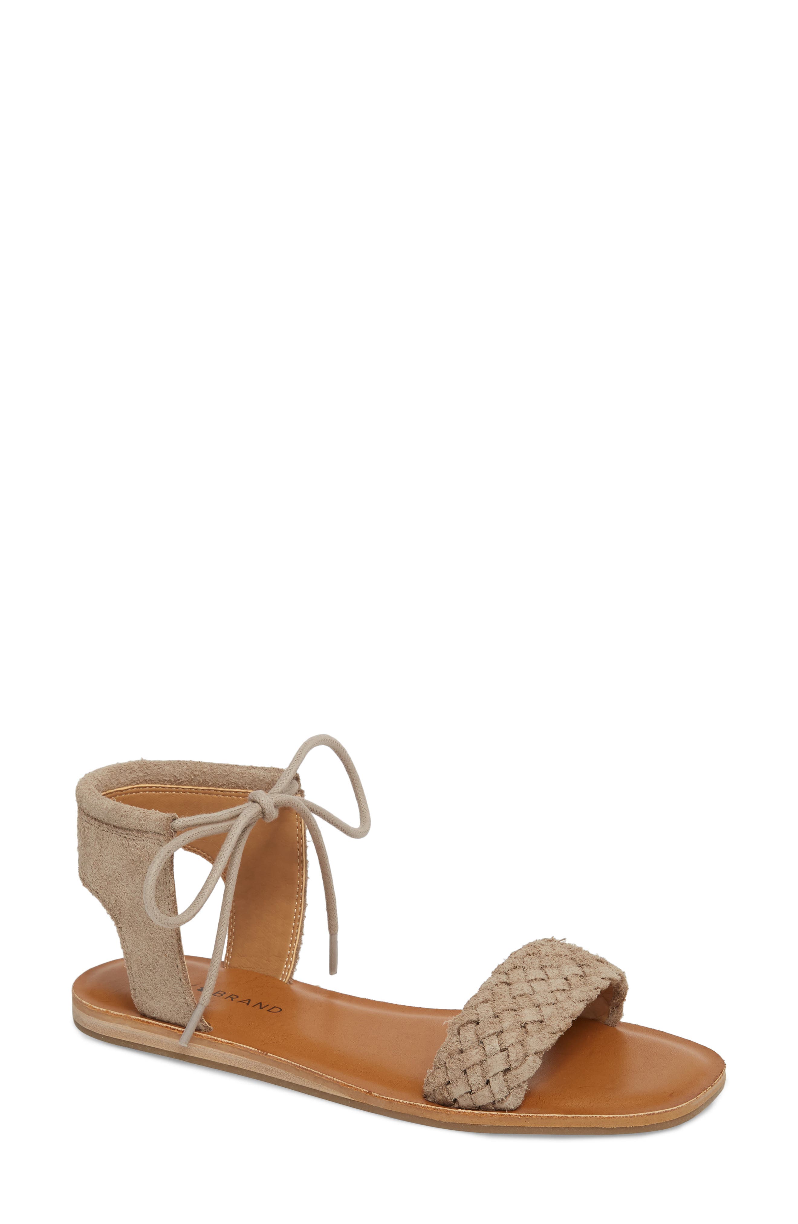 Lucky Brand Adannta Ankle Tie Sandal, Beige