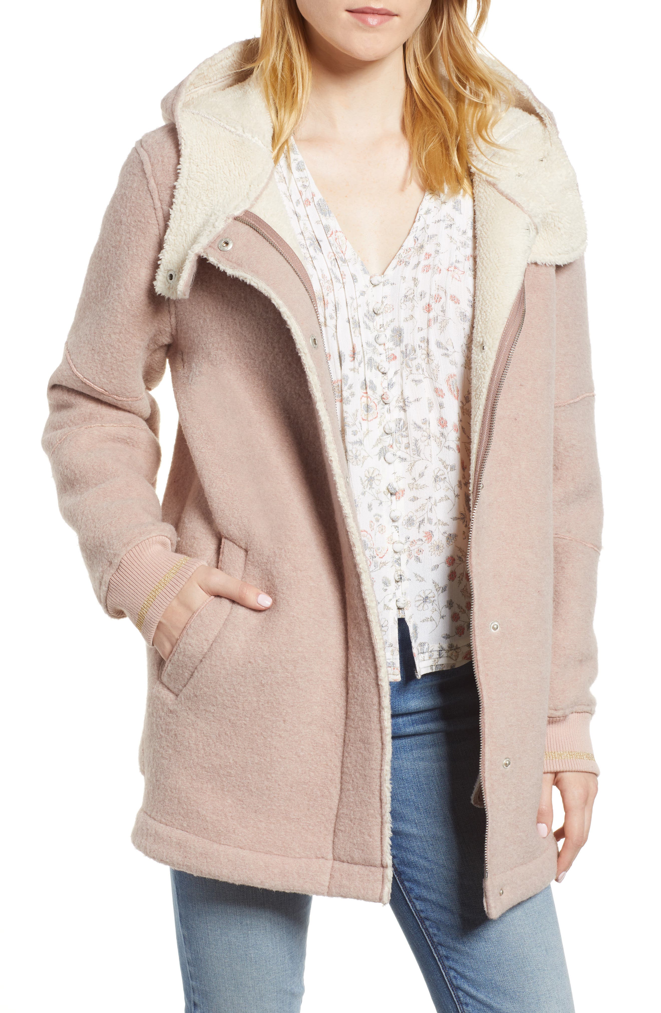 Bcbgeneration Cozy Wool & Fleece Coat