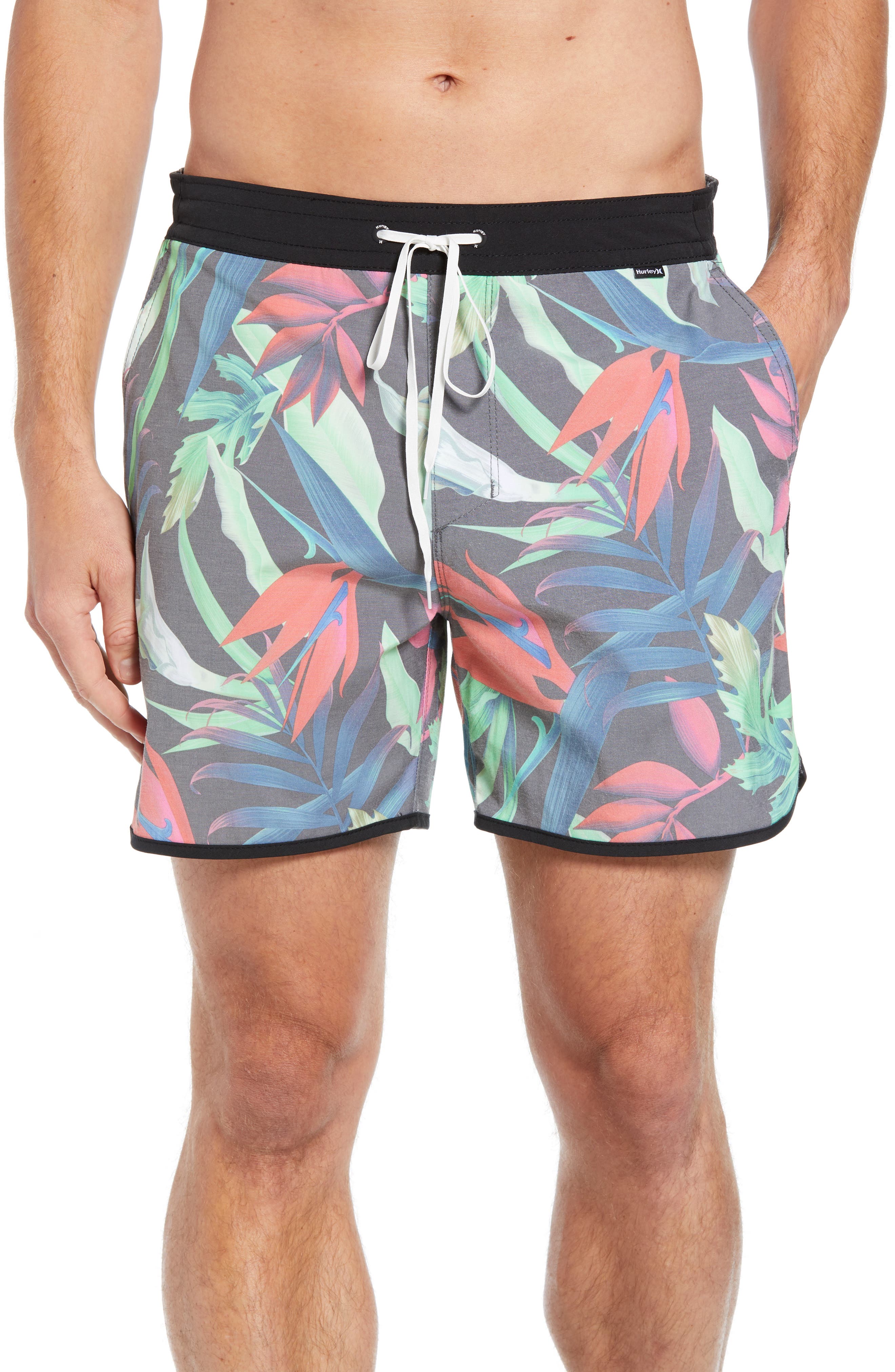 Hurley Tropics Volley Swim Trunks, Black