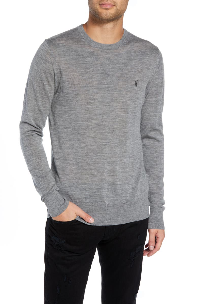 Click to view more detailed imagery on our partner's website Allsaints Mode Slim Fit Merino Wool Sweater In Grey Marl