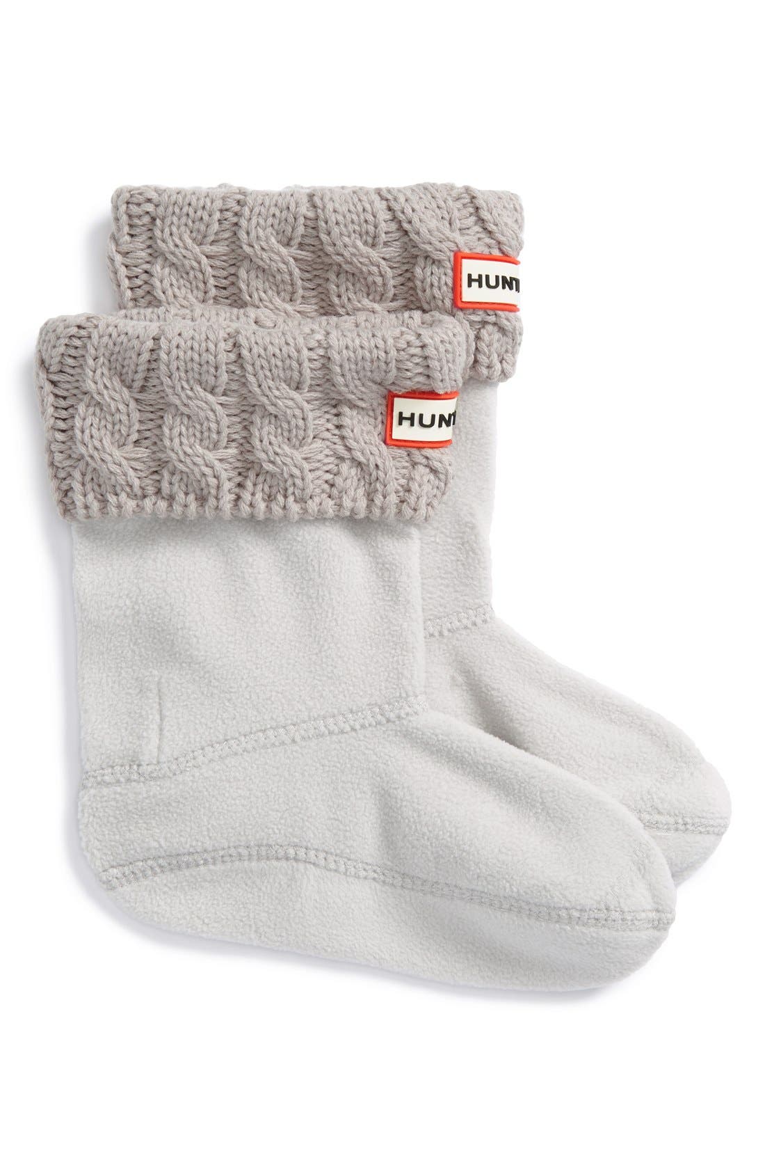 Hunter Cable Knit Cuff Welly Boot Socks (Walker, Toddler, Little Kid