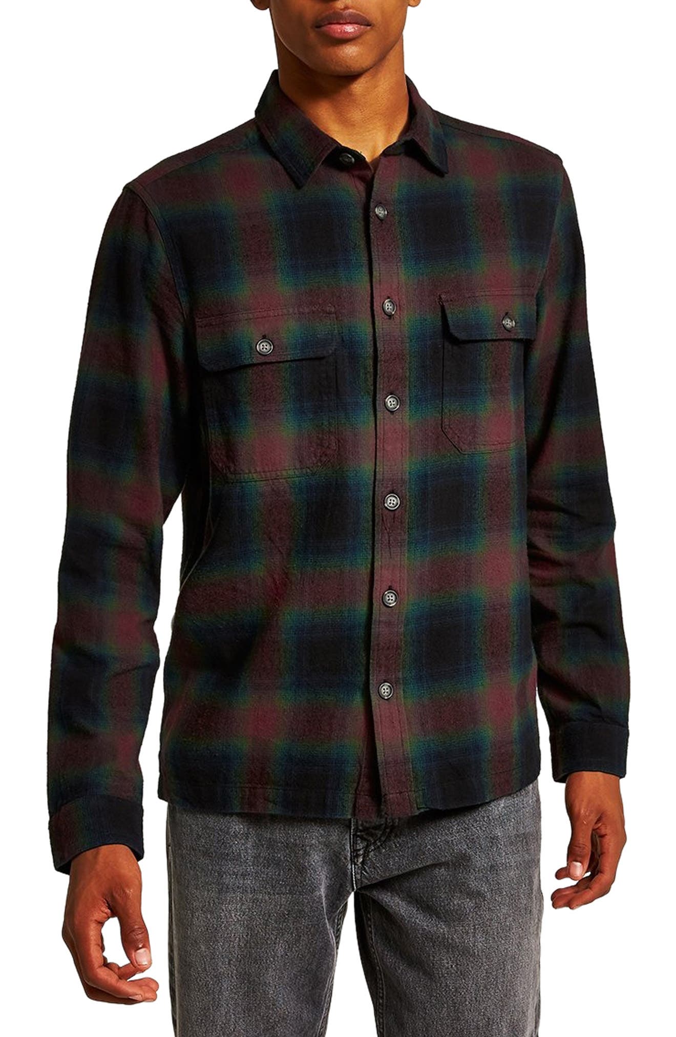 Topman Cormack Check Classic Shirt, Red