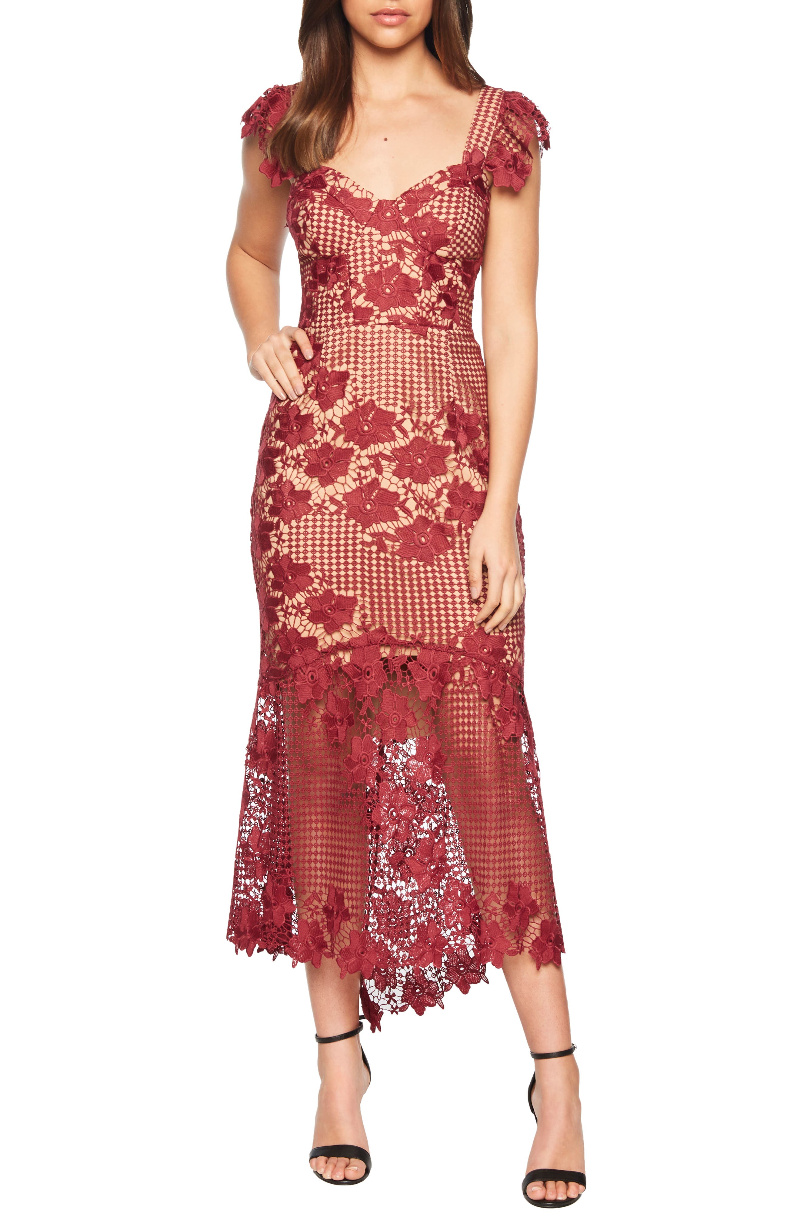 Bardot Lucy Lace Midi Dress