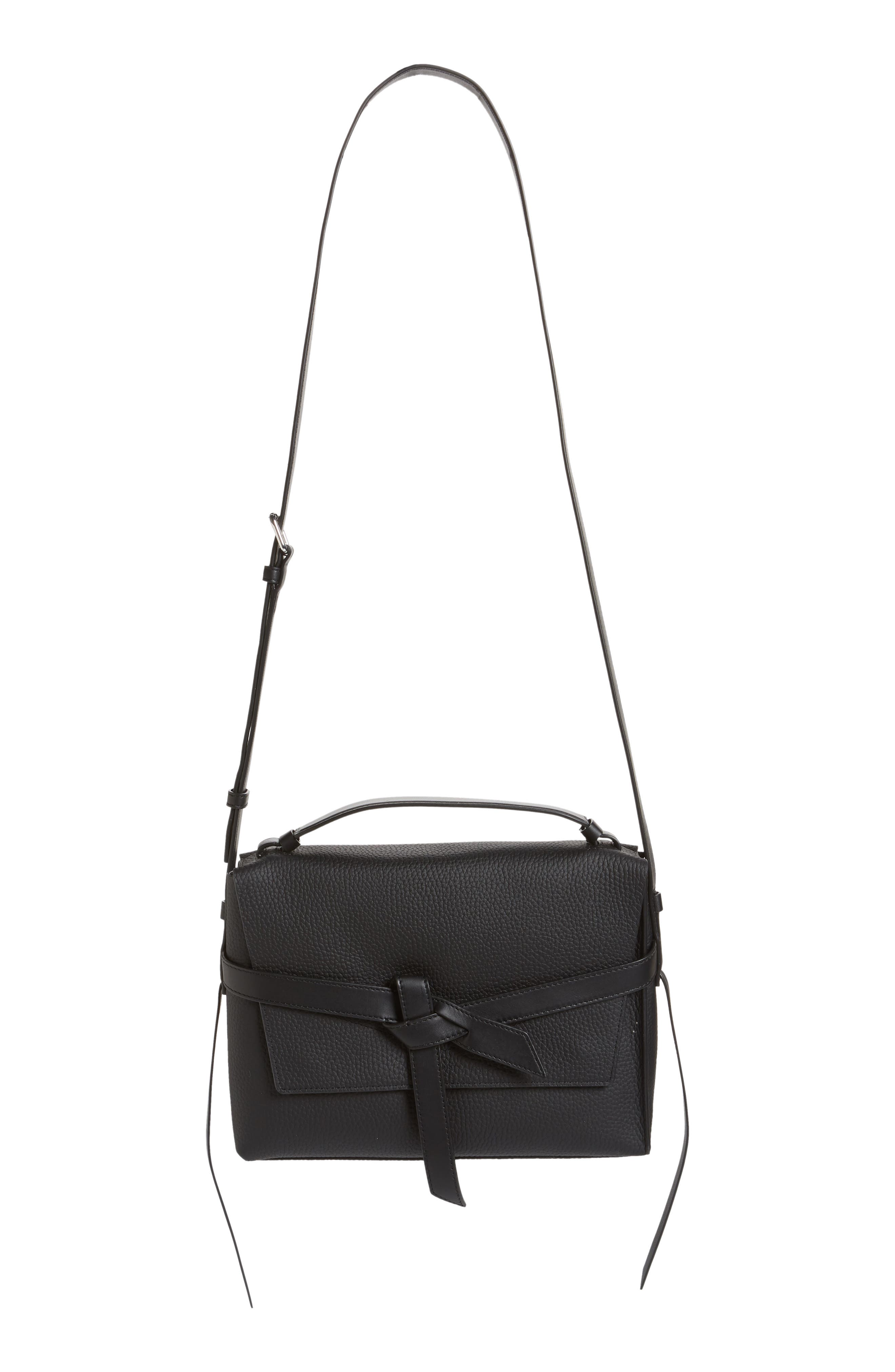 all saints black leather shoulder bag