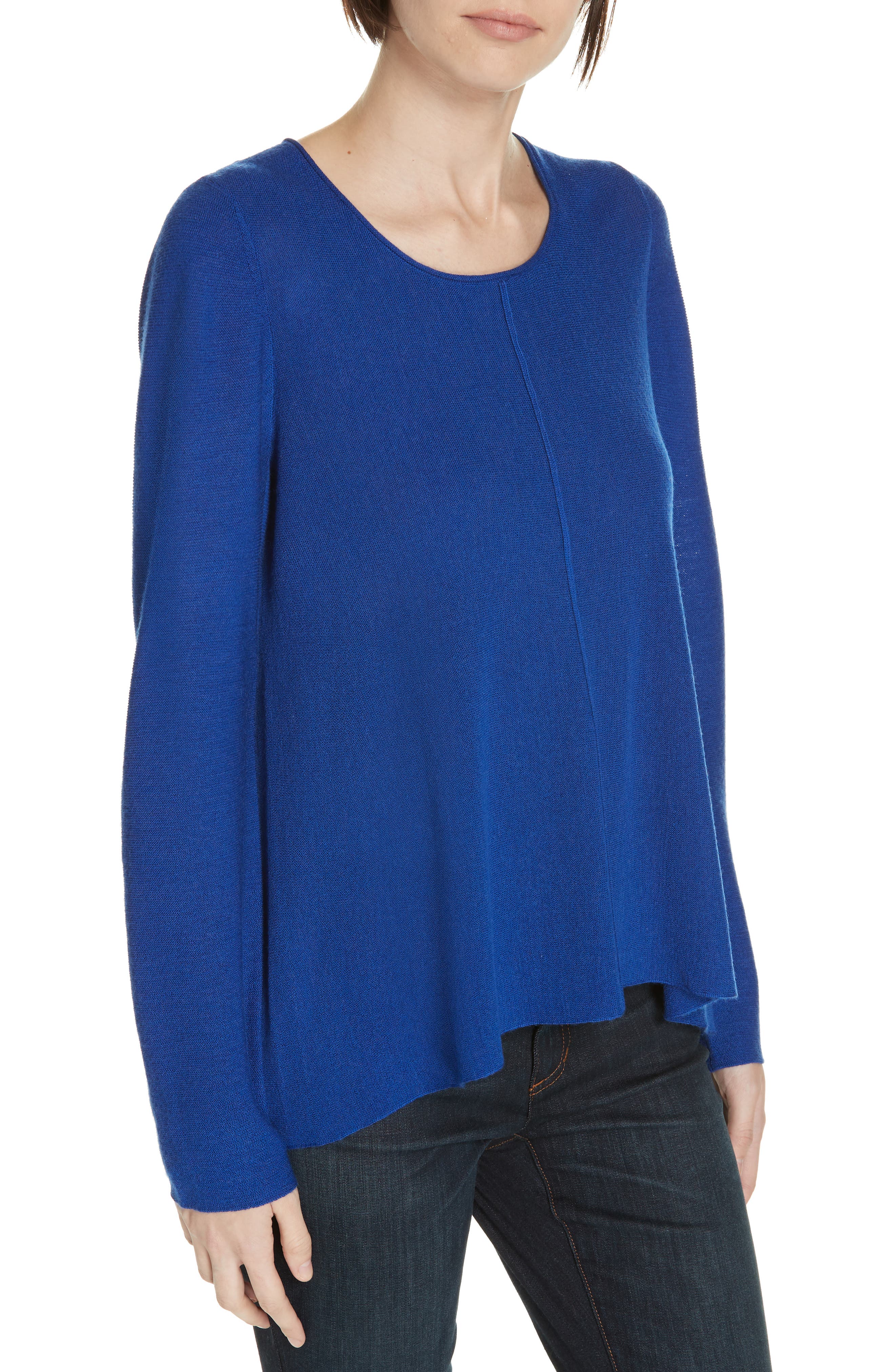 Eileen Fisher Merino Wool Pullover, Blue