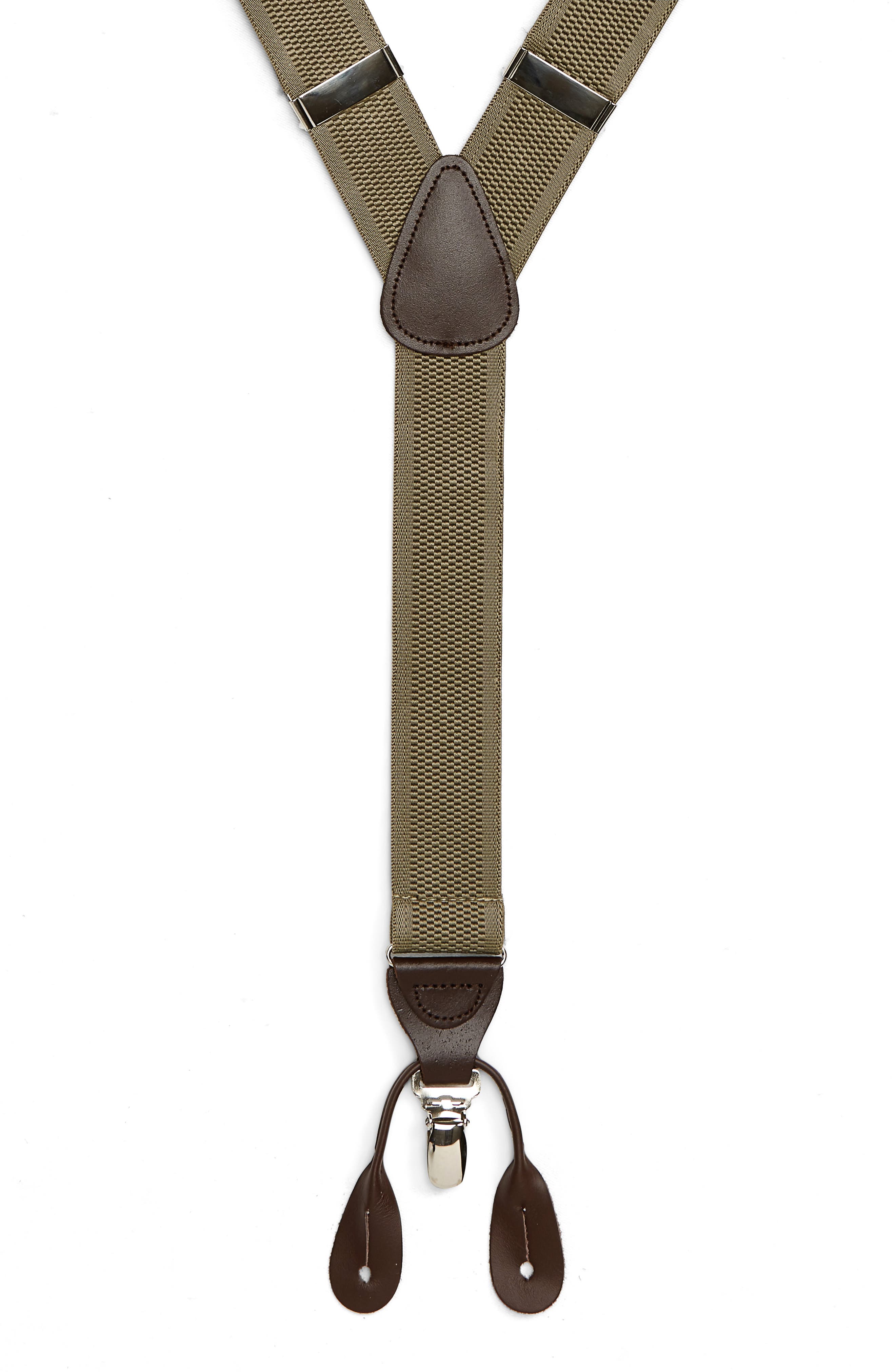 Nordstrom Shop Convertible Stretch Suspenders, Size One Size - Tan Doeskin