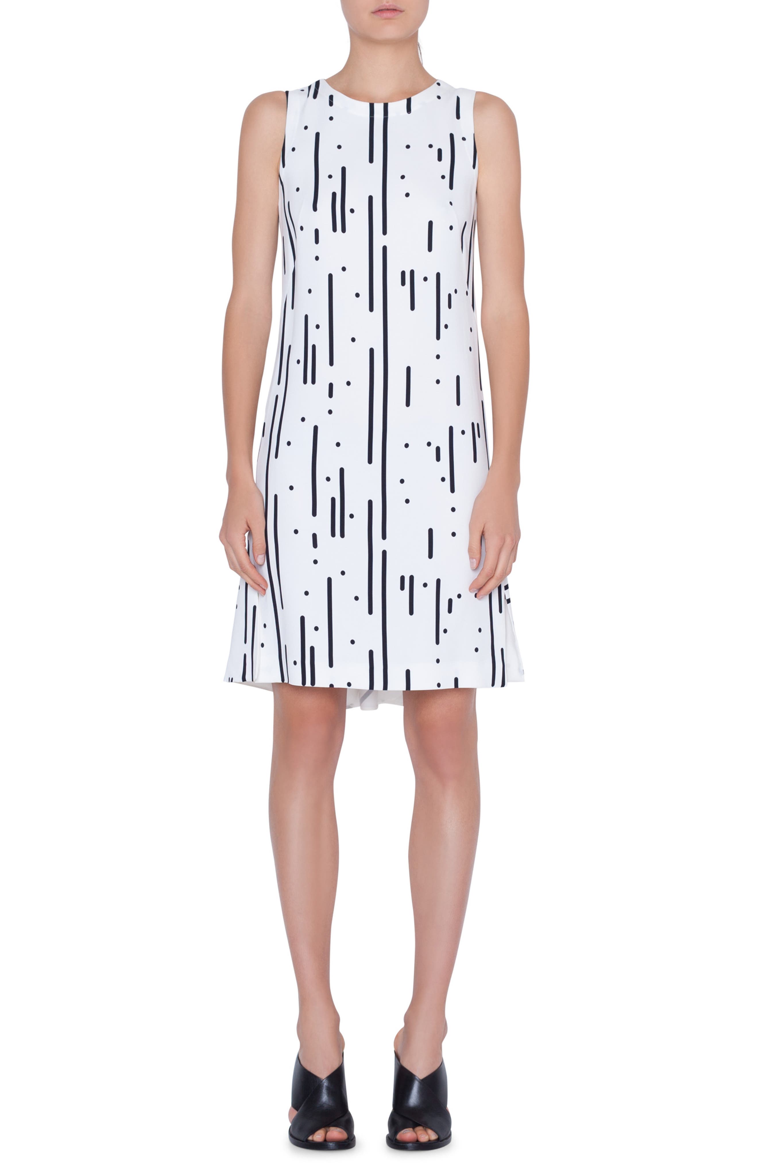 Akris Punto Lamiera Print Shift Dress, White