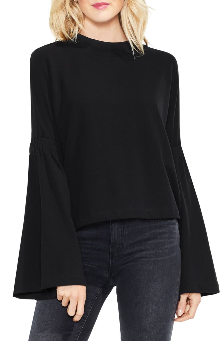 Two by Vince Camuto Mock Neck Bell Sleeve Top (Regular & Petite ...