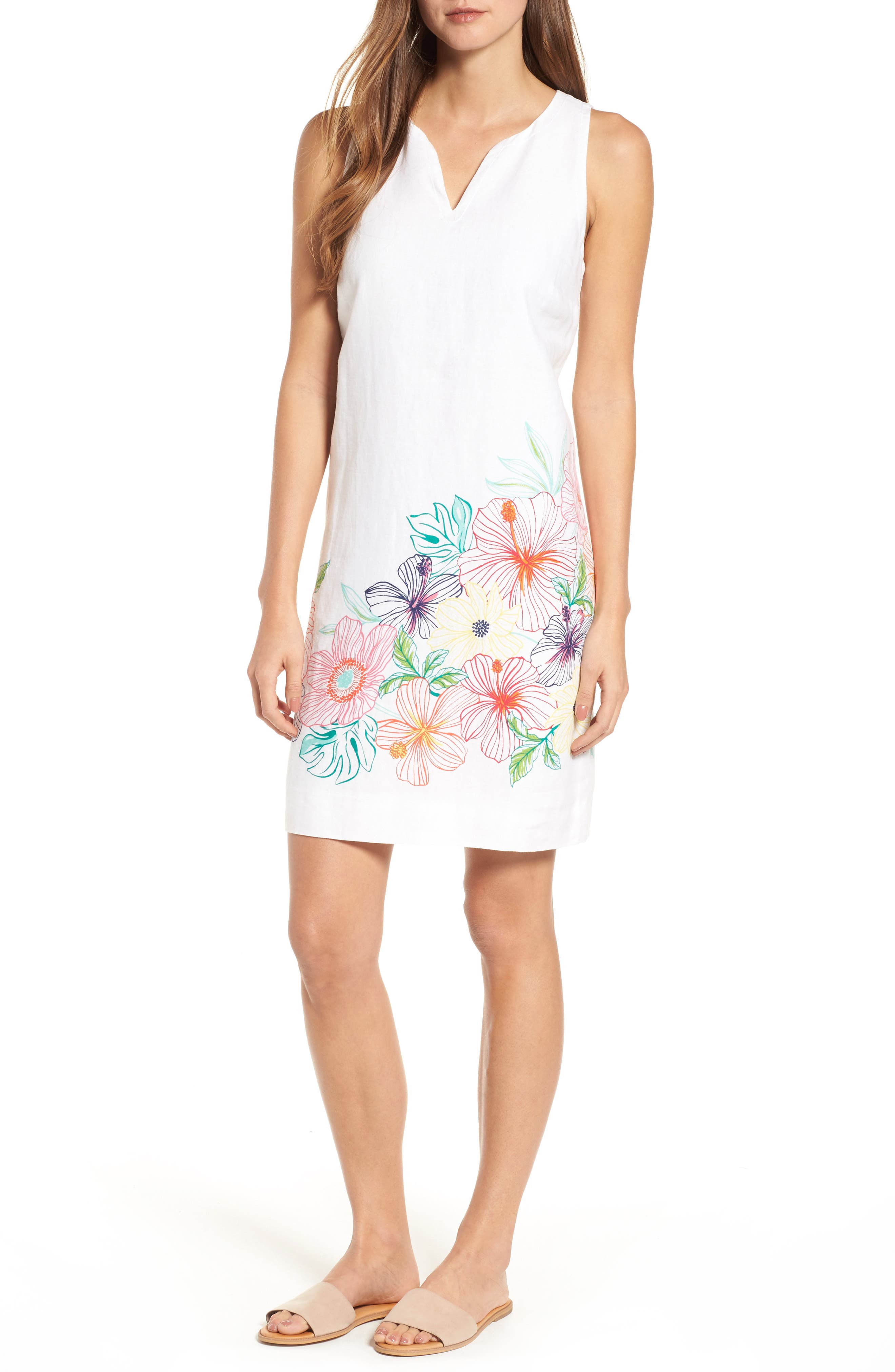 Tommy Bahama Hibiscus Sketch Shift Dress