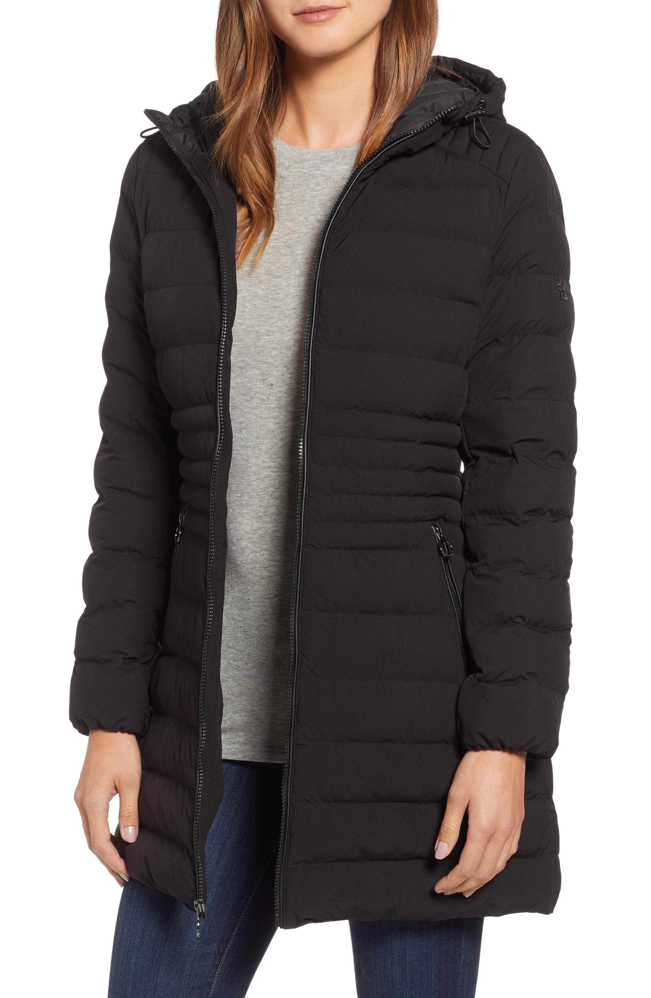 Bcbgeneration Hooded Down Puffer Coat, Black
