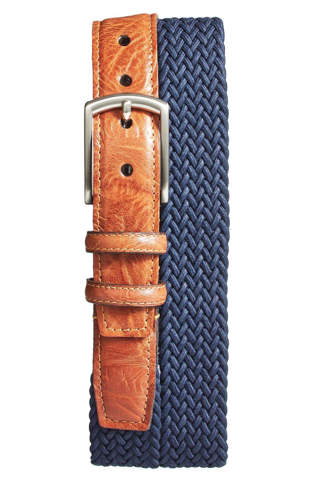 Torino Belts Braided Stretch Cotton Belt, Navy