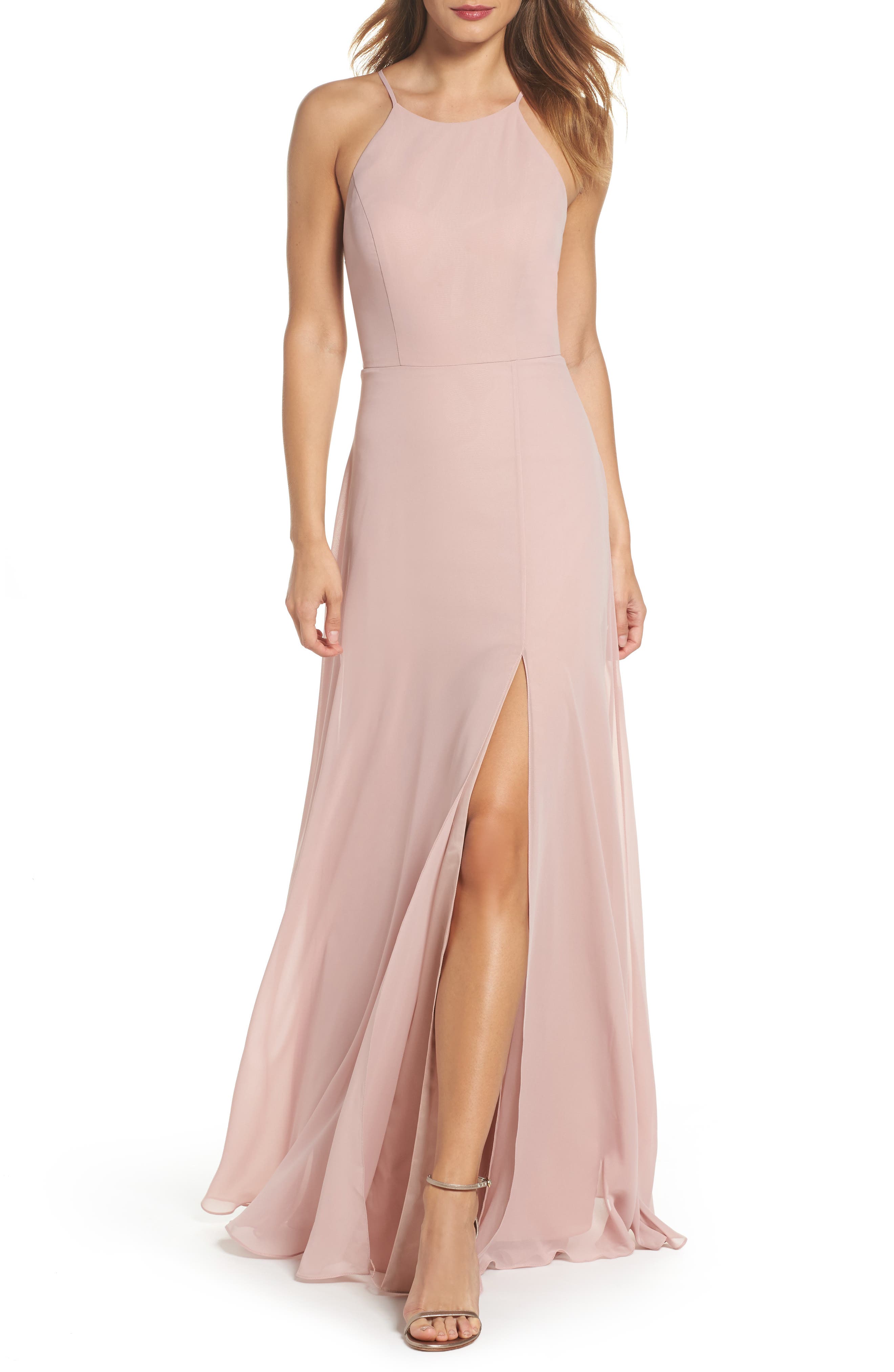 Jenny Yoo Kayla A-Line Halter Gown, 8 (similar to 1) - Pink
