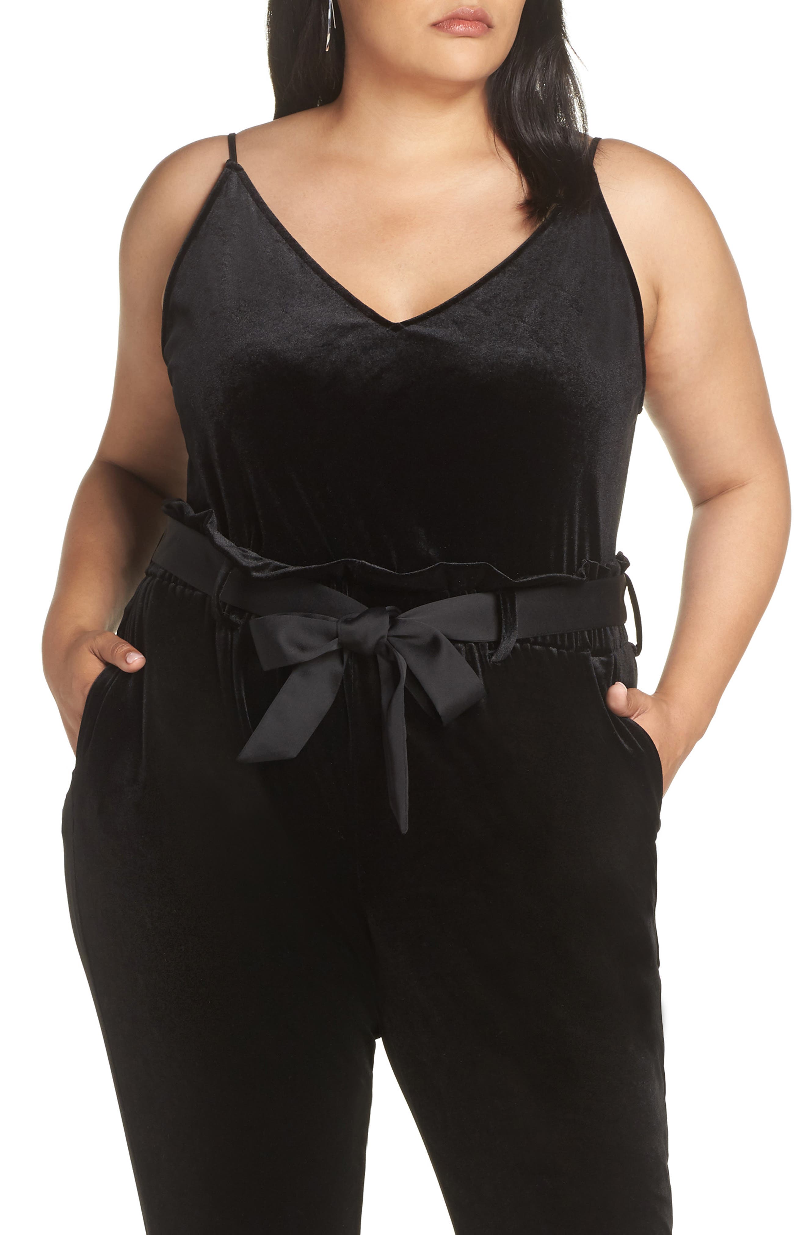Plus Size Halogen Velvet Camisole, Black