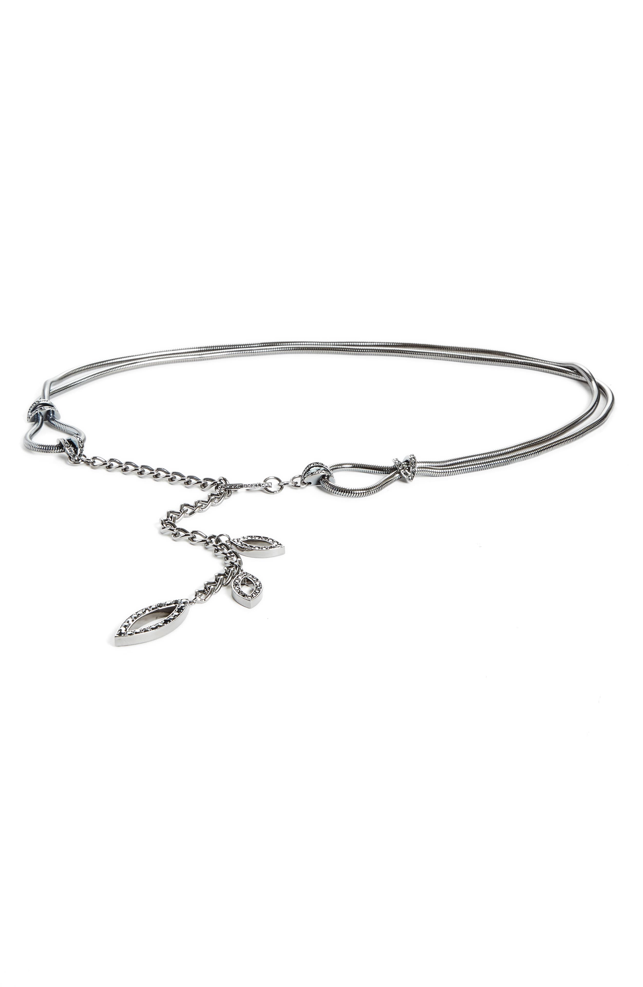 St. John Collection Swarovski Crystal Leaf Chain Belt