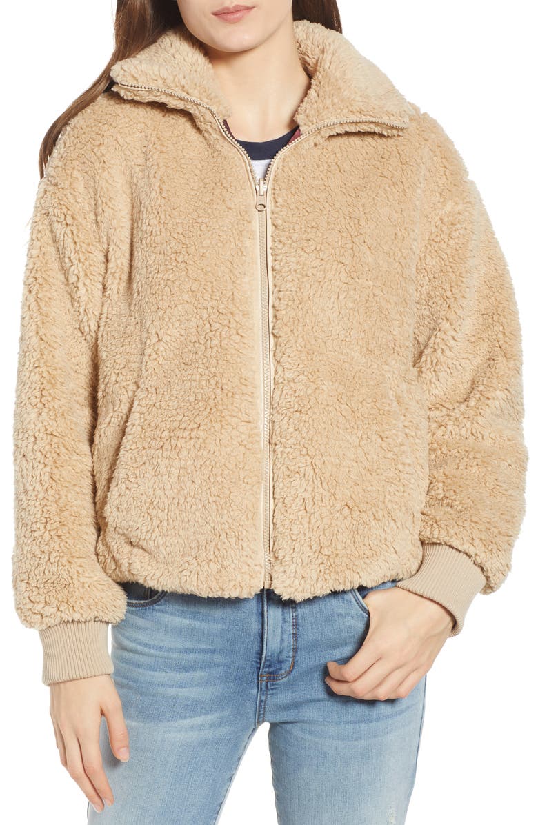 Reversible Teddy Jacket,
Main,
color, TAN BURRO