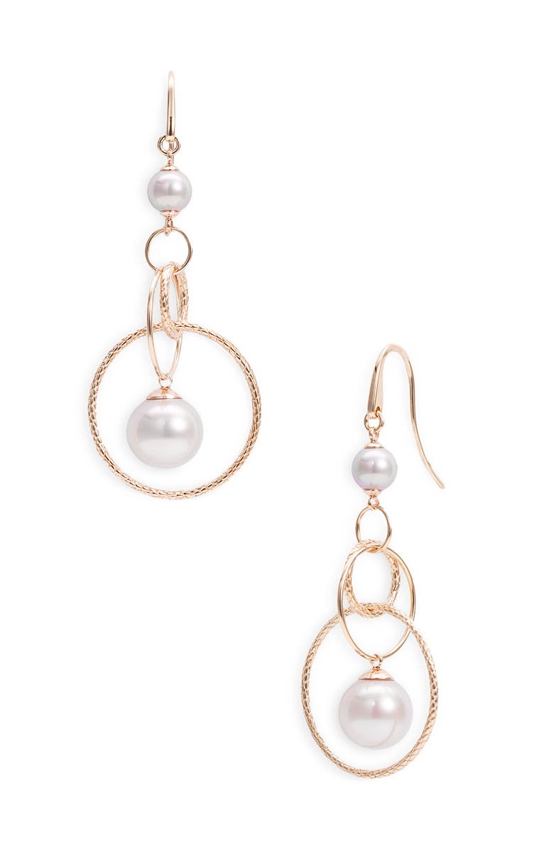 Majorica 'Rose Gold Circle' Round Pearl Drop Earrings | Nordstrom