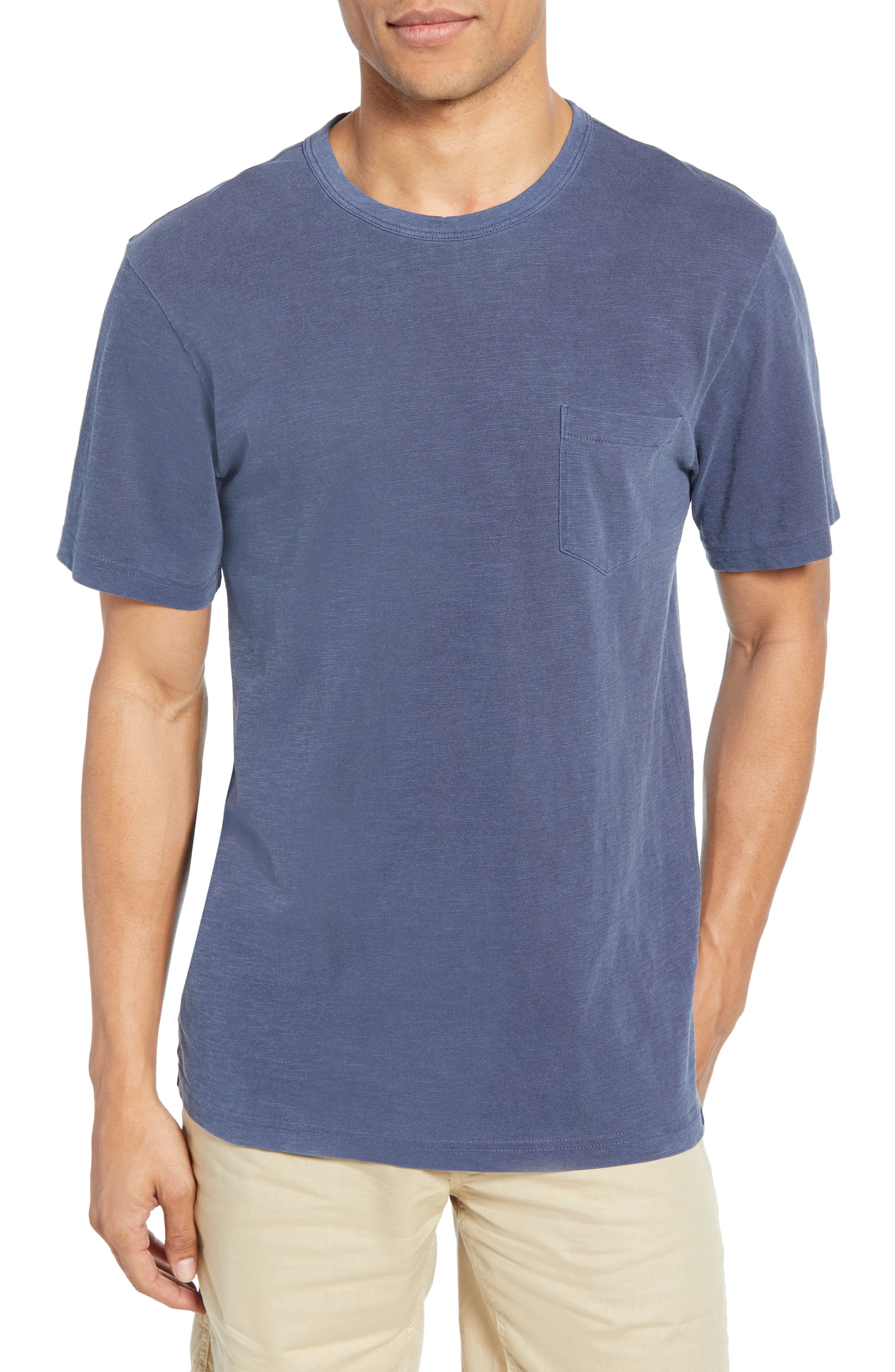 Faherty Sunwashed Regular Fit Pocket T-Shirt, Blue