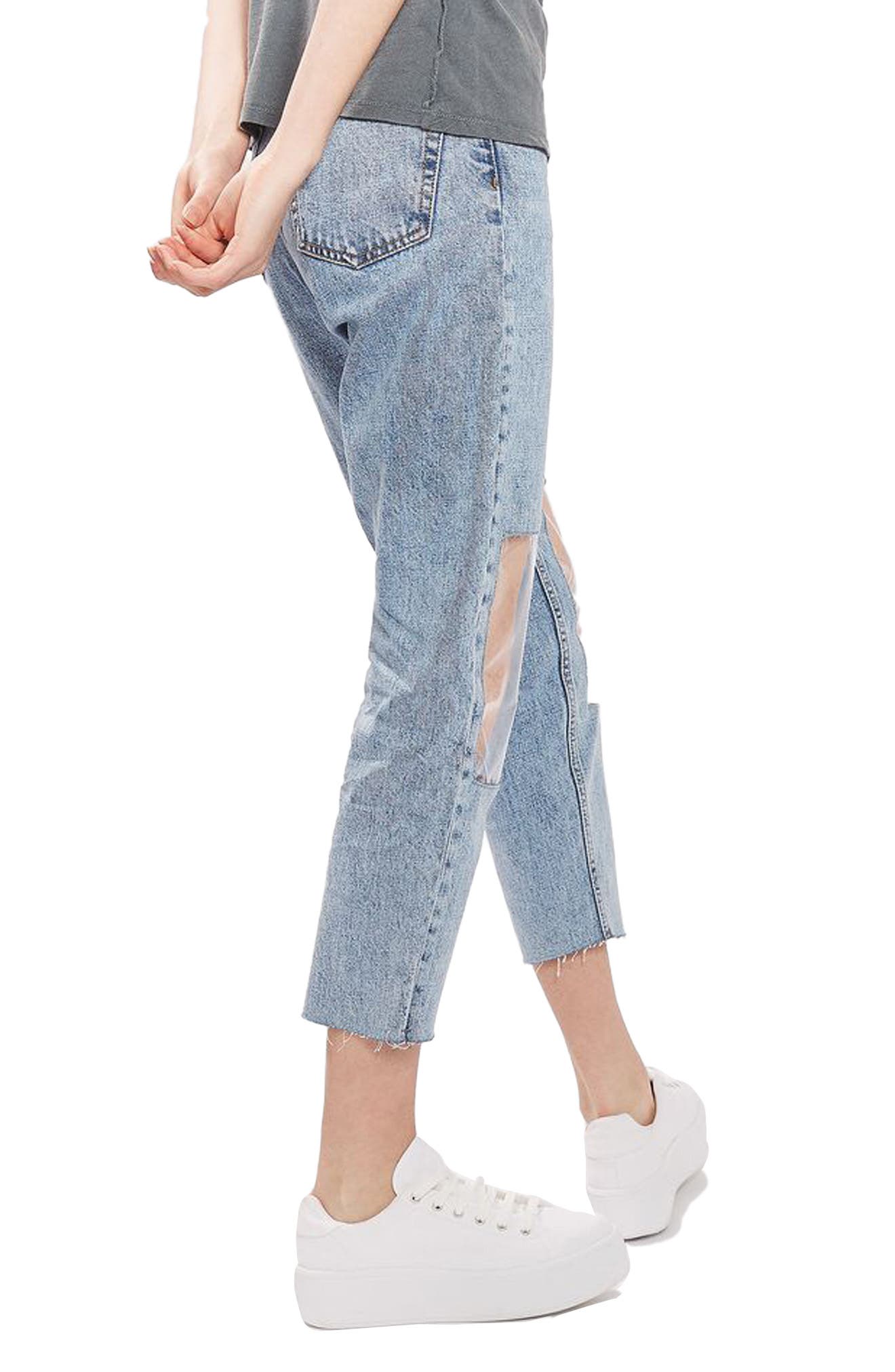 Topshop Clear Knee Mom Jeans | Nordstrom