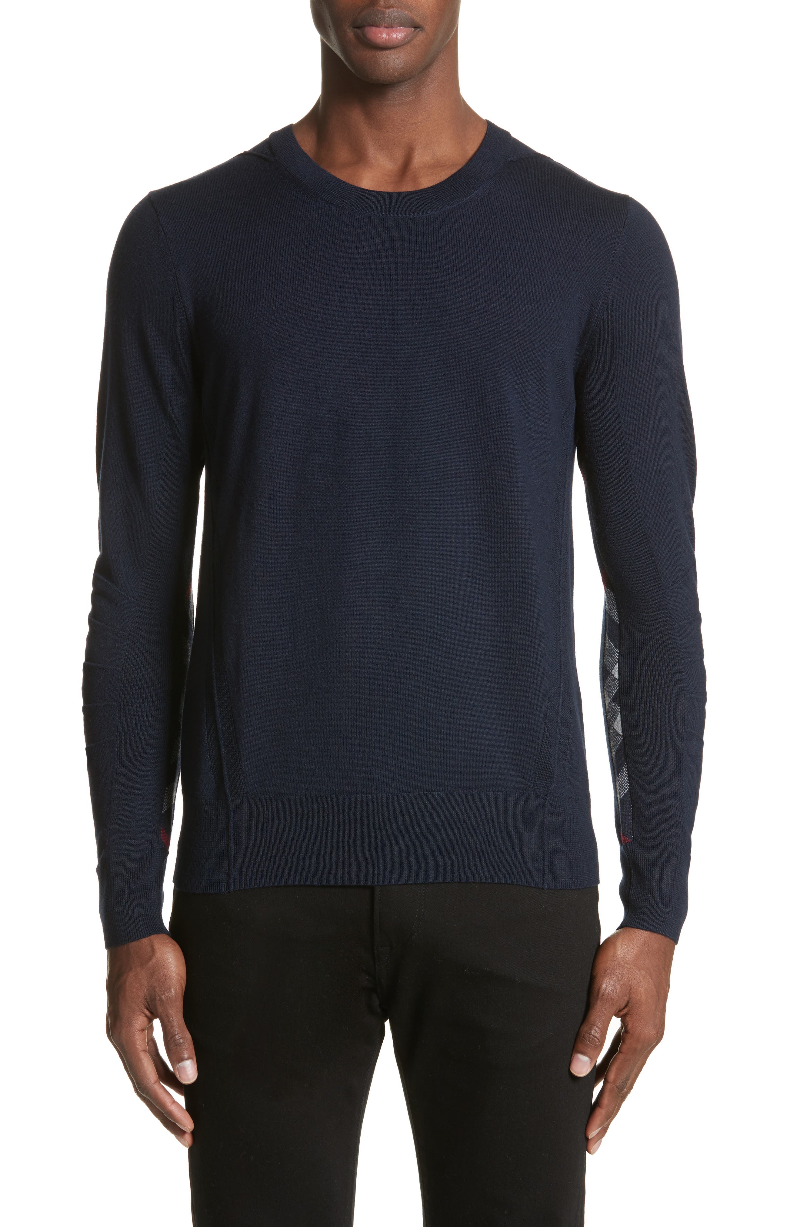 Burberry Carter Merino Wool Crewneck Sweater, Blue