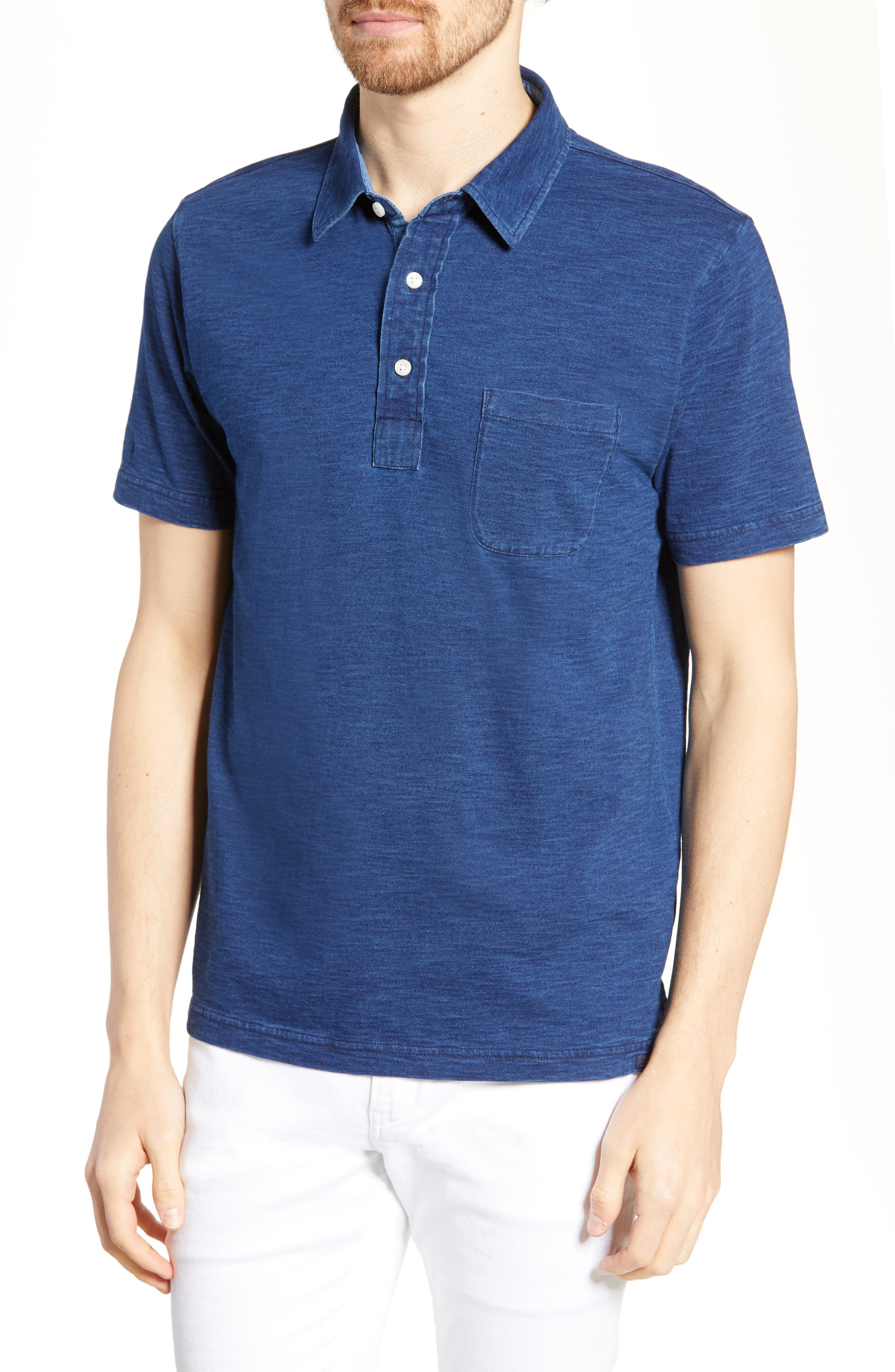 Faherty Stripe Polo, Blue