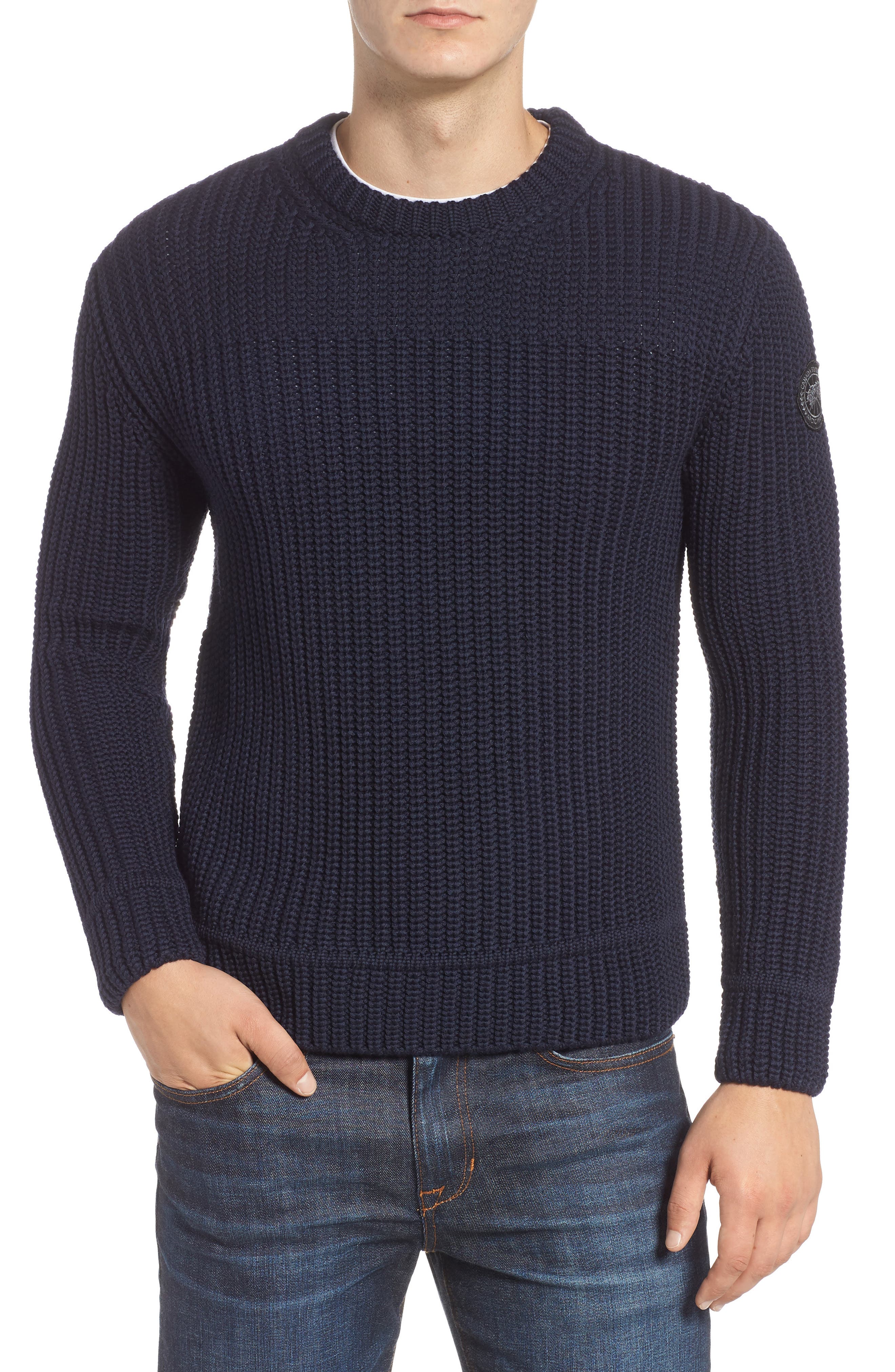 Canada Goose Galloway Regular Fit Merino Wool Sweater, Blue