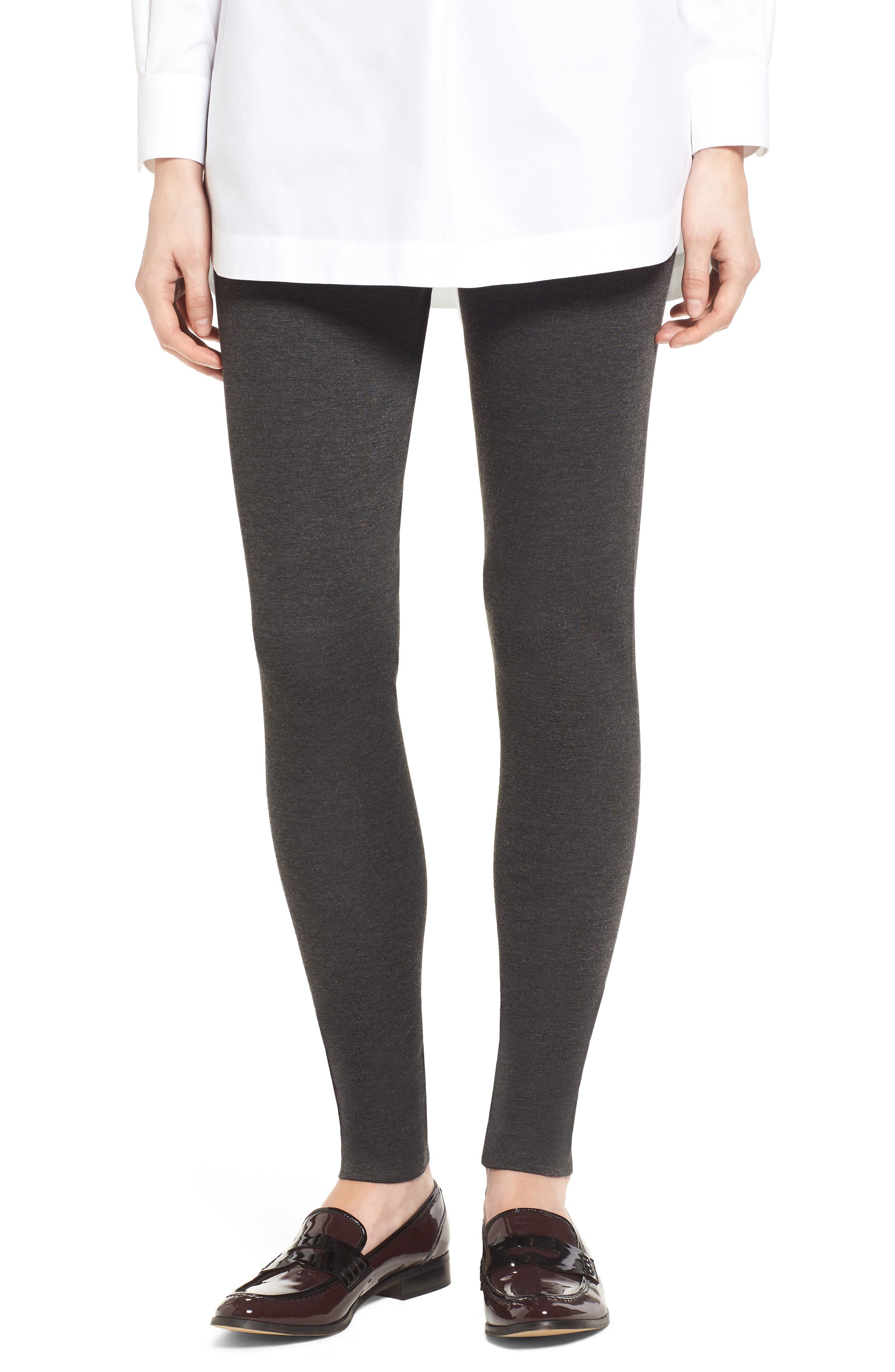 Petite Two By Vince Camuto Seamed Back Leggings, Grey