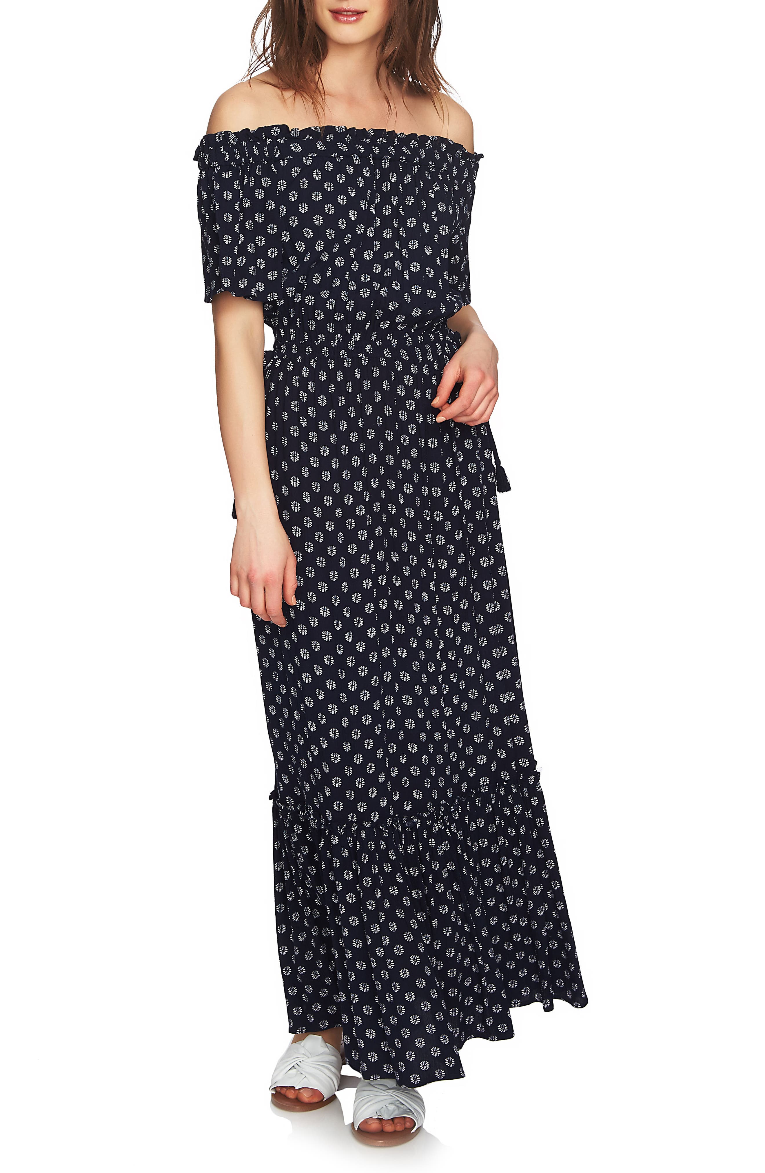 1.STATE Off the Shoulder Cinched Waist Maxi Dress Nordstrom