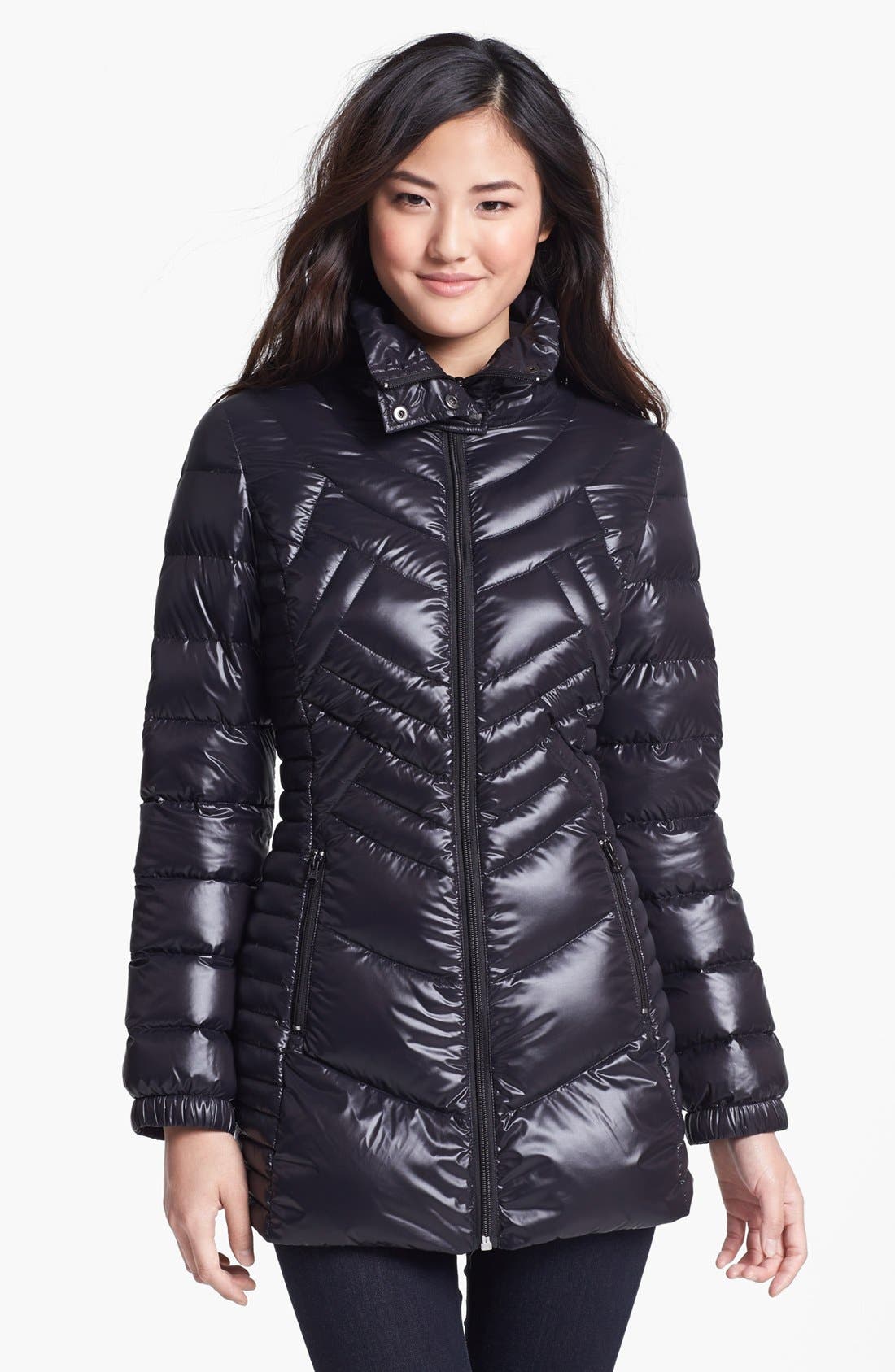 Bernardo Packable Goose Down Jacket with Hidden Hood (Regular & Petite