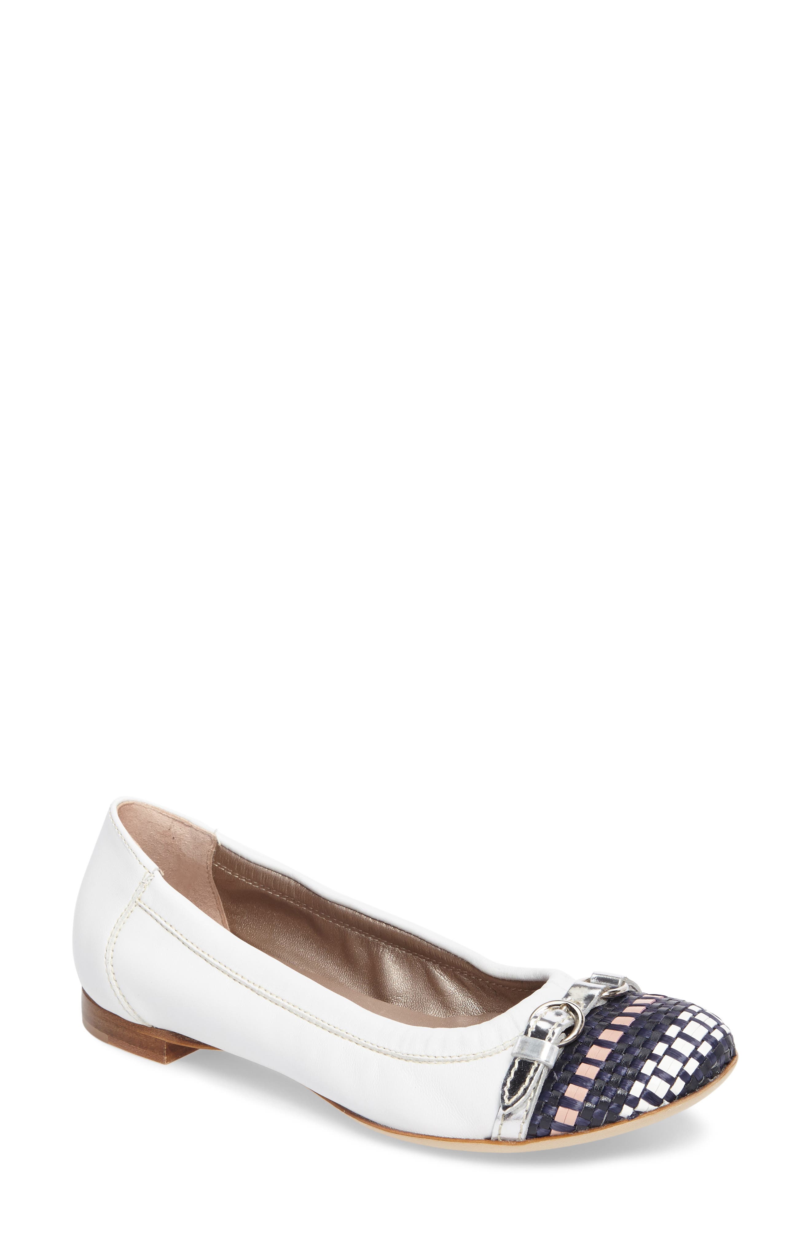 Agl Cap Toe Ballet Flat, White