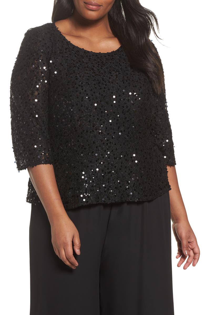 Alex Evenings Sequin Top (Plus Size) | Nordstrom