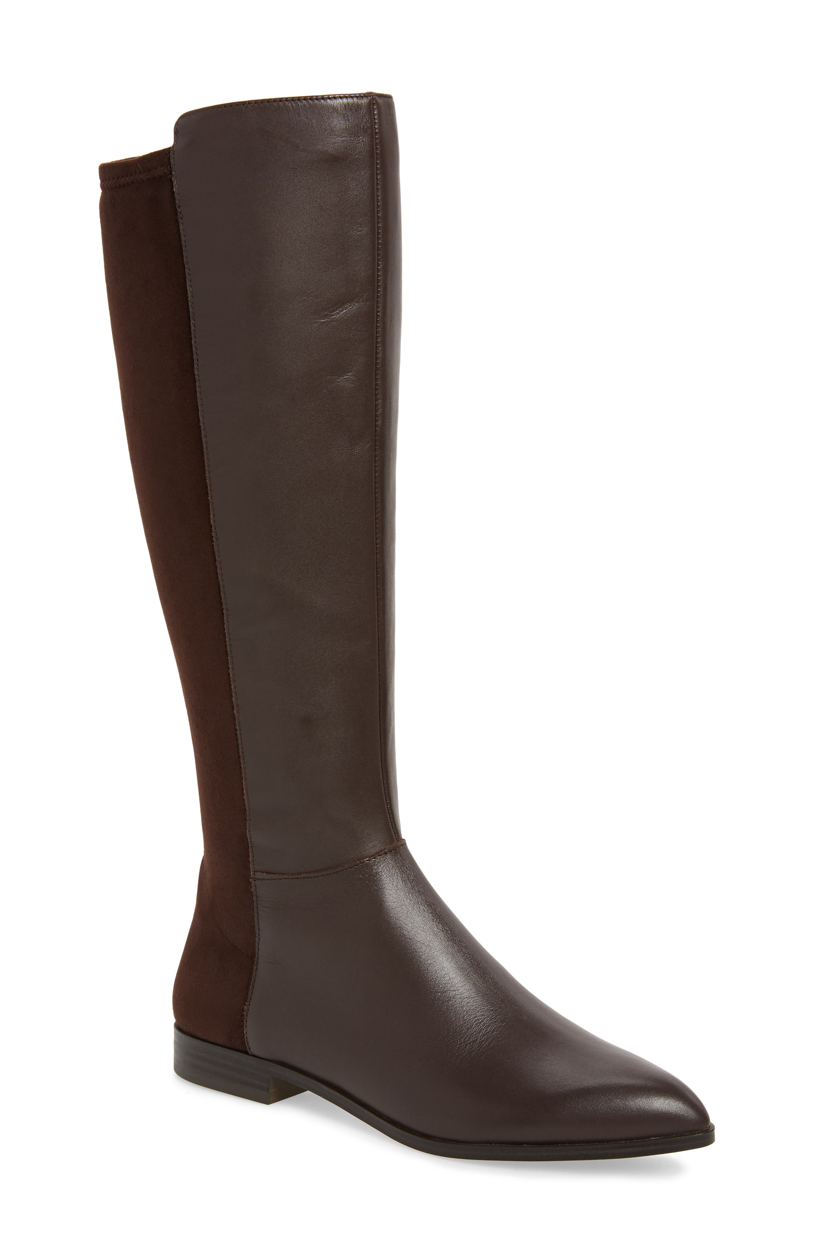 Nine West Owenford Knee High Riding Boot Wide Calf- Brown
