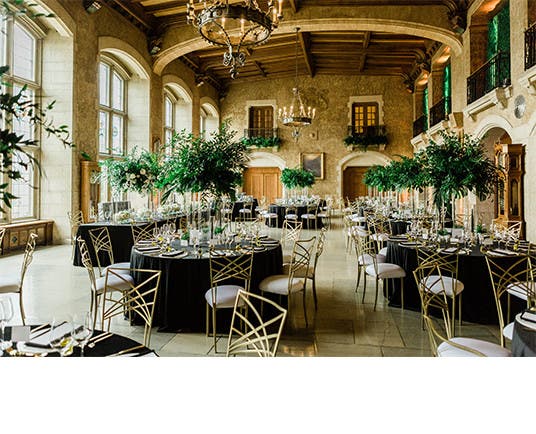 The interior setting at Holly and Abraham's wedding reception.