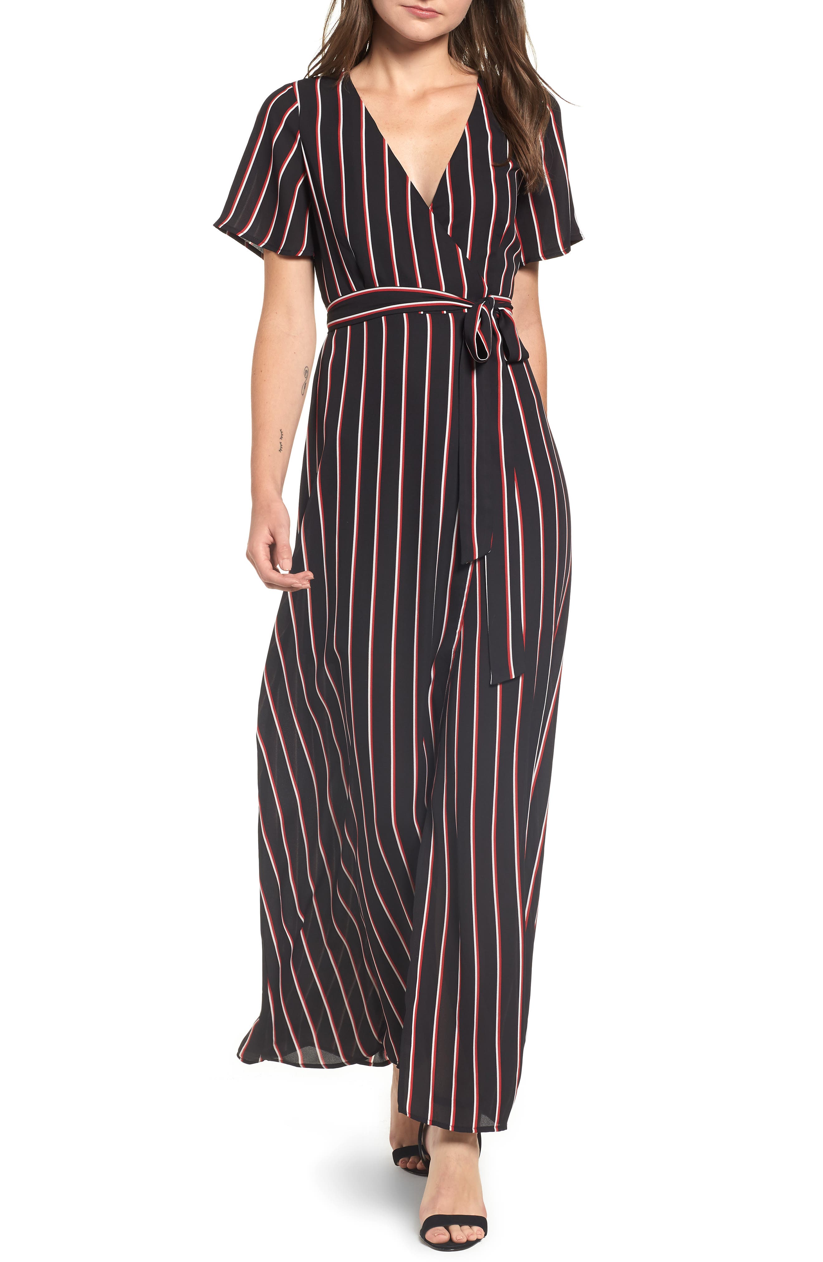 Leith Wrap Maxi Dress, Black